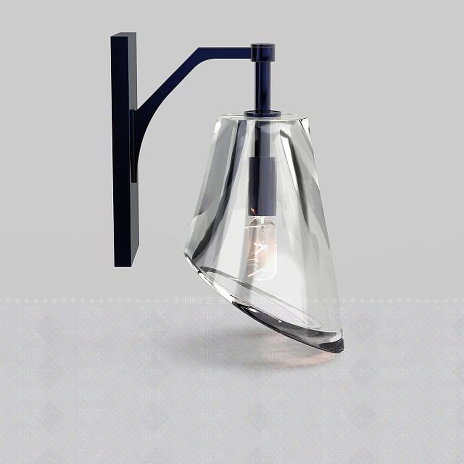 现代玻璃灯罩壁灯3D模型下载【ID:1198869635】