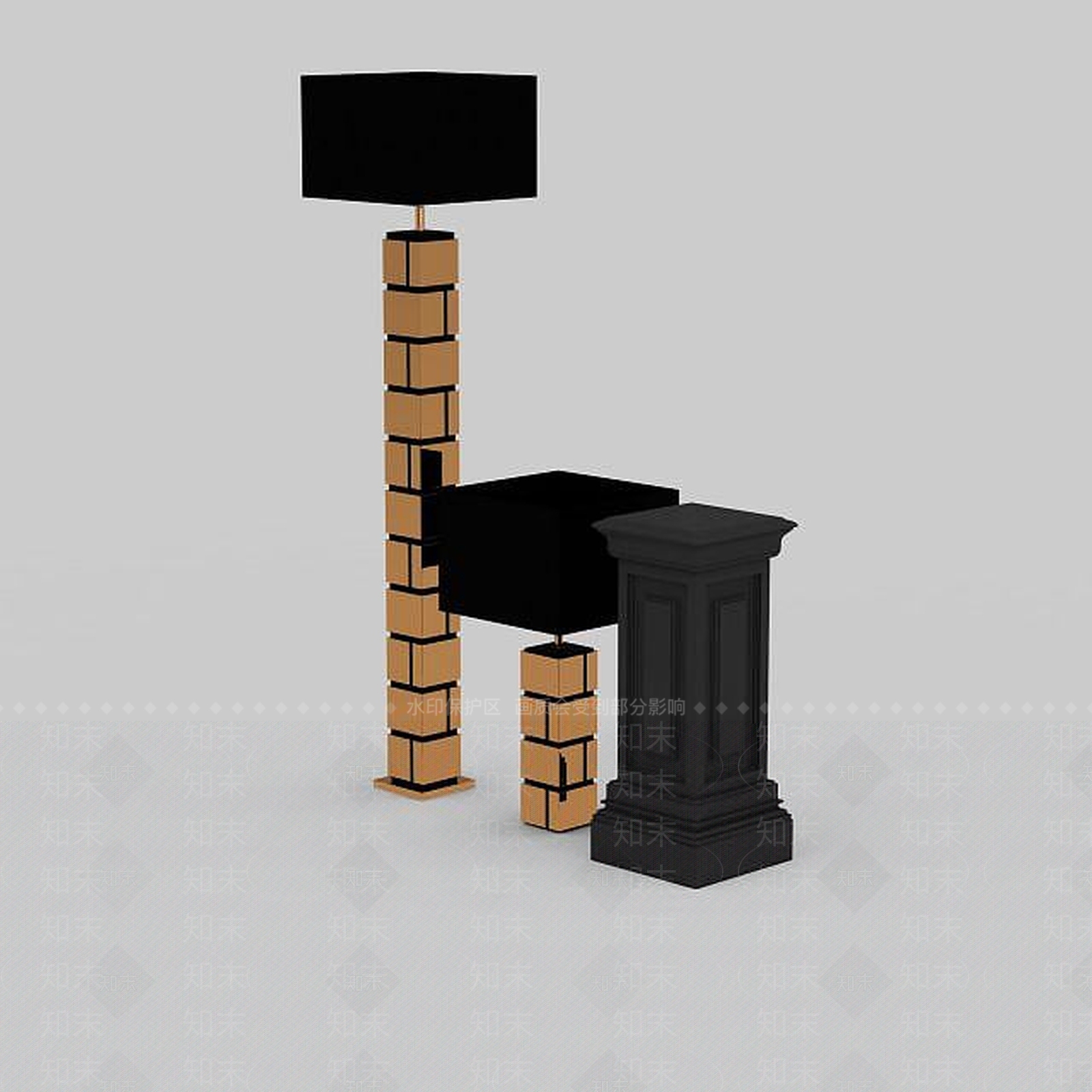 现代别墅陈设灯3D模型下载【ID:1198869787】