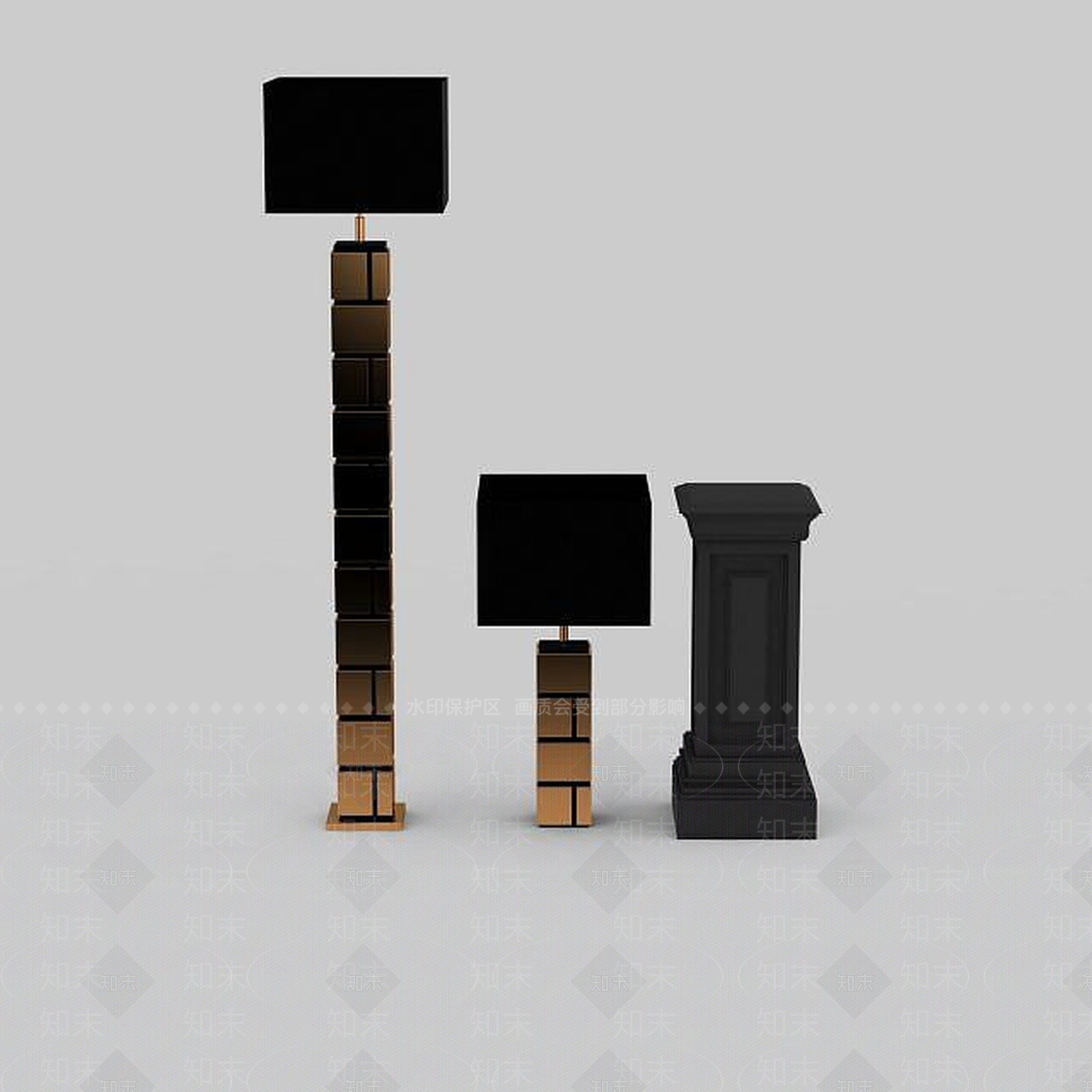 现代别墅陈设灯3D模型下载【ID:1198869787】