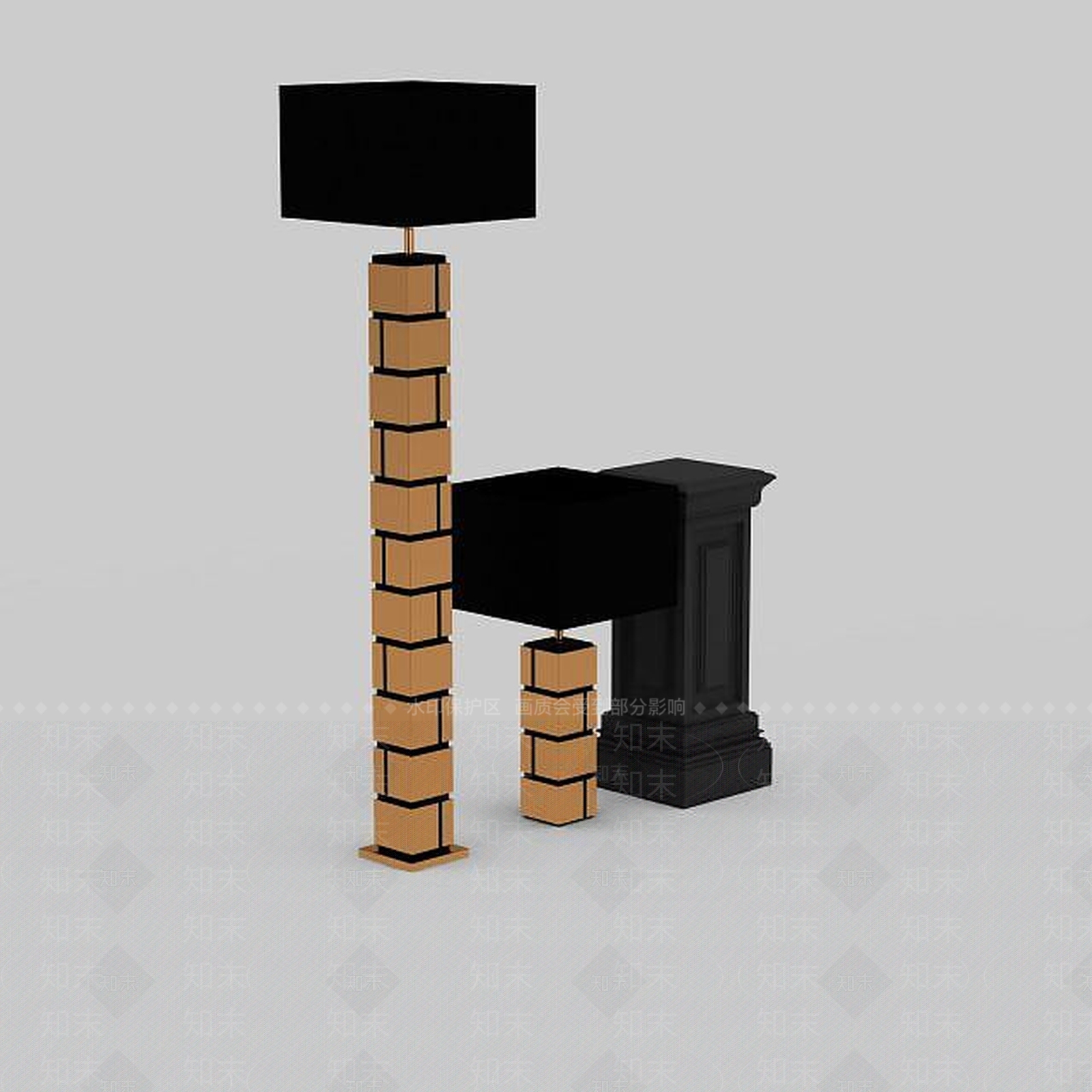 现代别墅陈设灯3D模型下载【ID:1198869787】