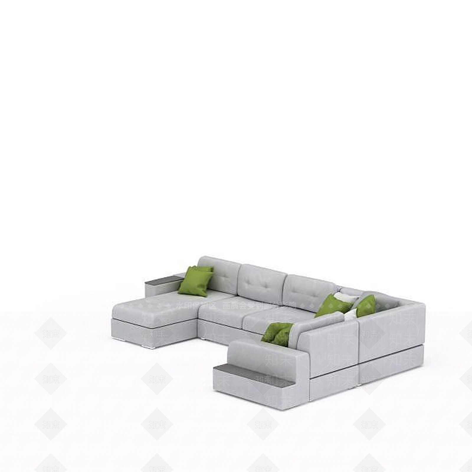 现代白色转角沙发3D模型下载【ID:1198869814】
