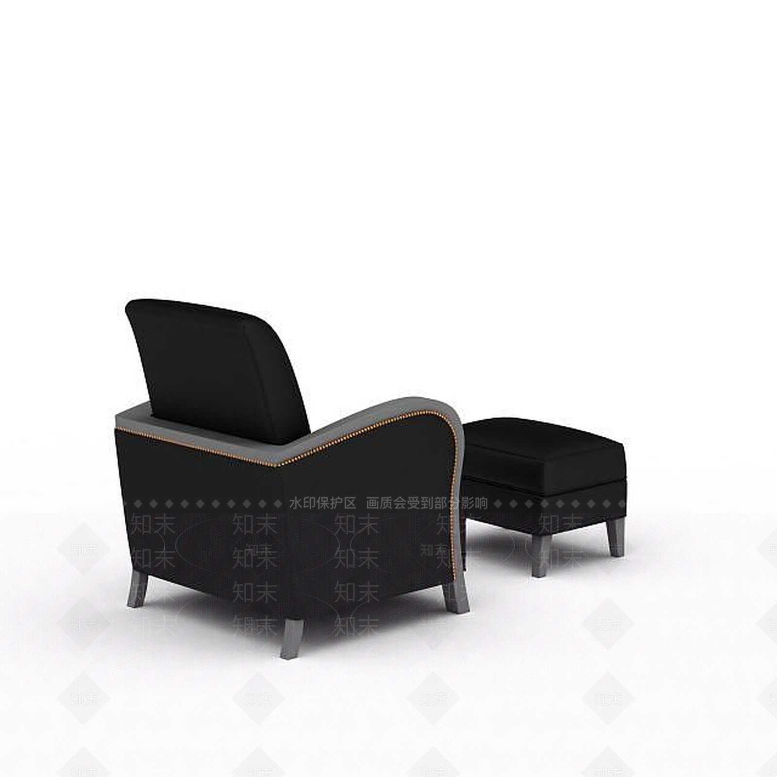 现代黑色商务沙发3D模型下载【ID:1198869838】
