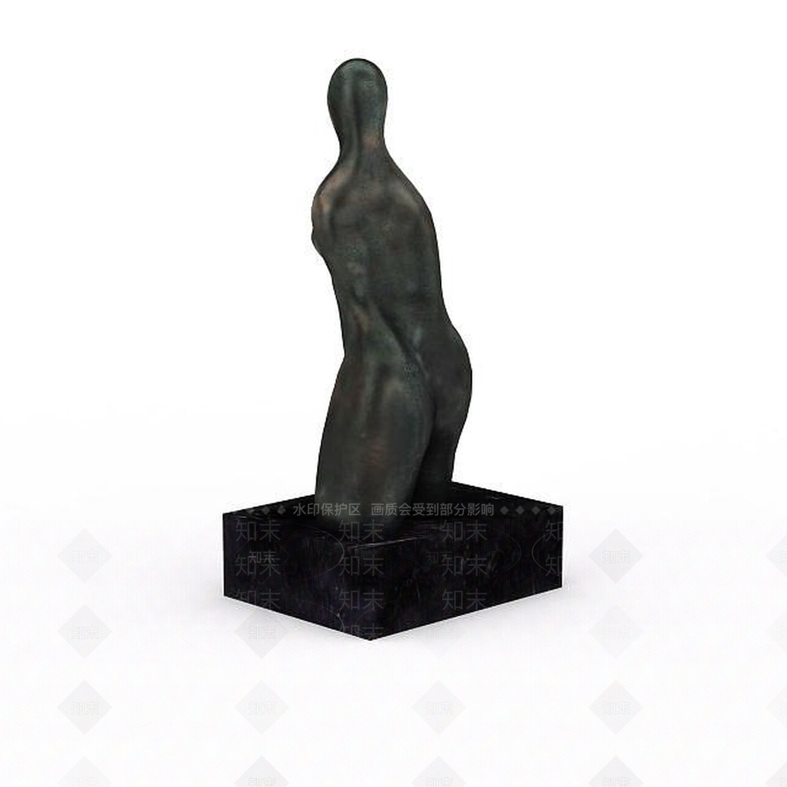 现代女子半身雕塑3D模型下载【ID:1198870096】