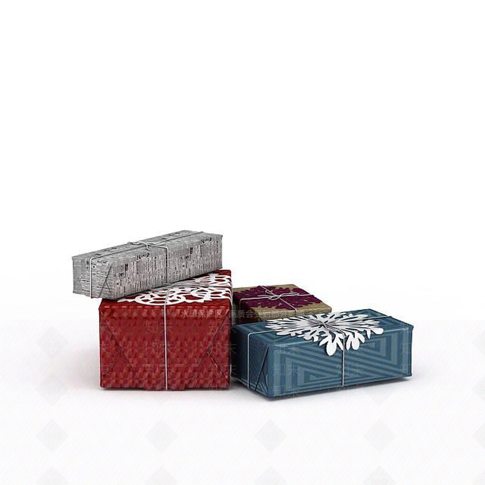 现代礼品盒3D模型下载【ID:1198870144】