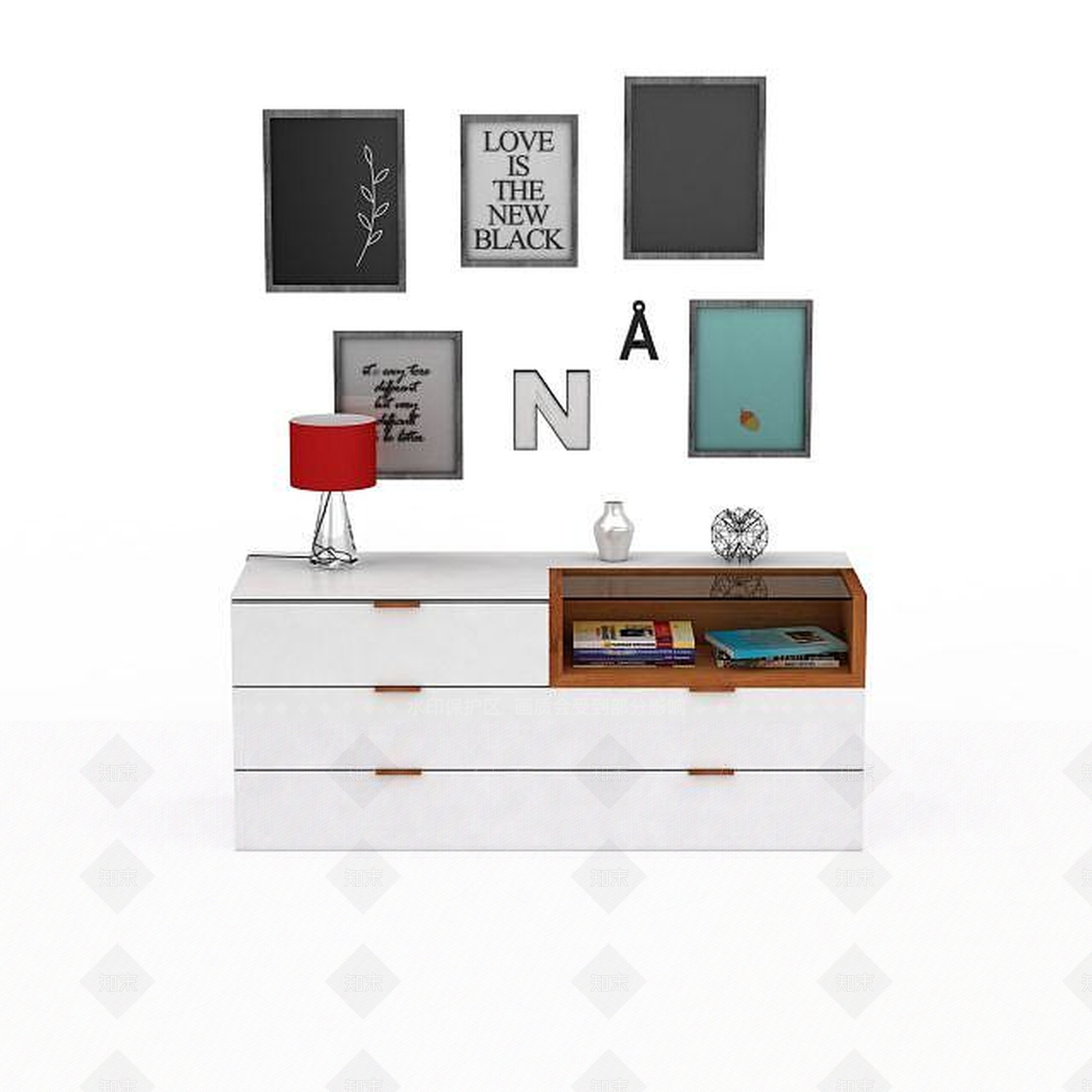 现代客厅装饰画框3D模型下载【ID:1198870615】