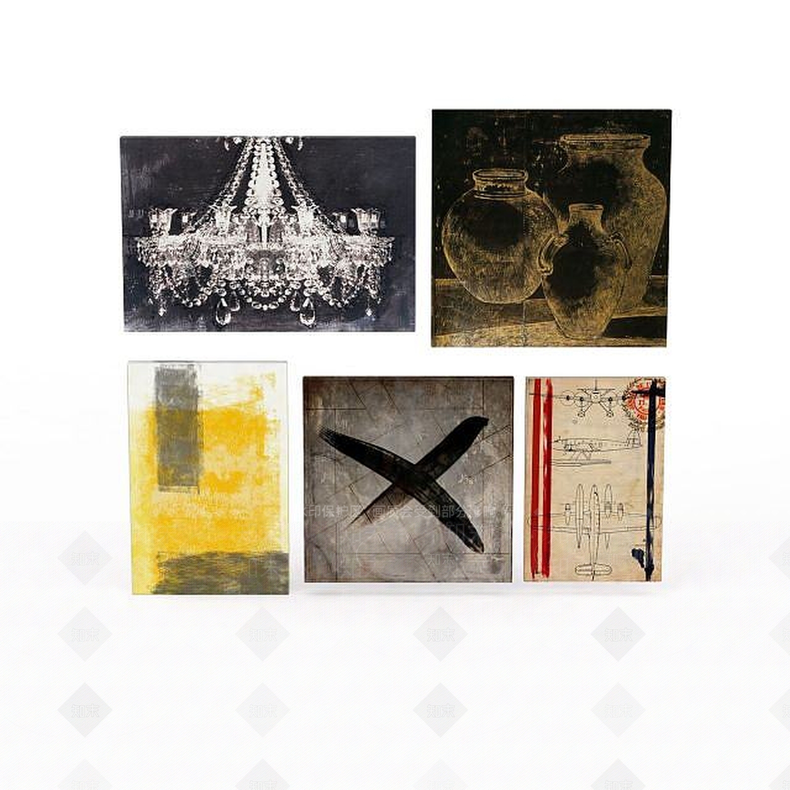 现代客厅装饰画3D模型下载【ID:1198870647】