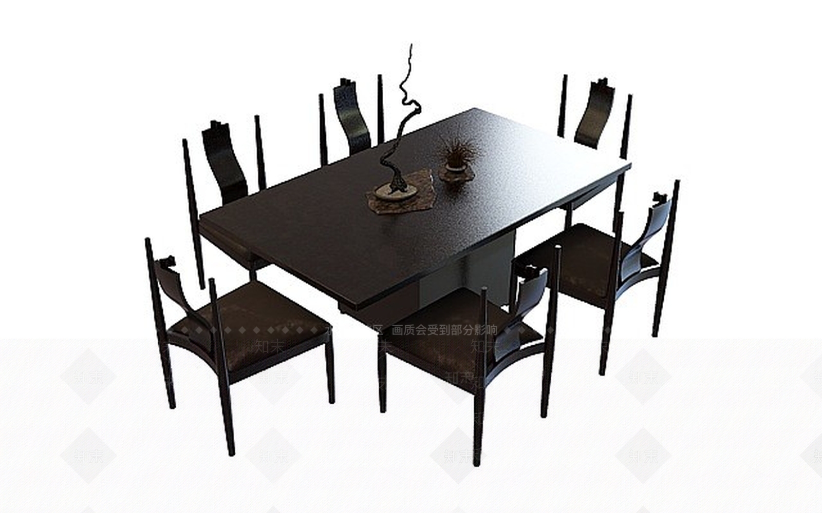 中式古典实木桌椅3D模型下载【ID:1198871718】