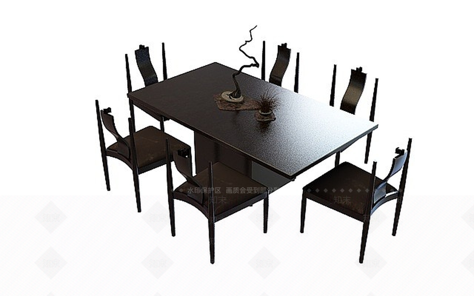 中式古典实木桌椅3D模型下载【ID:1198871718】