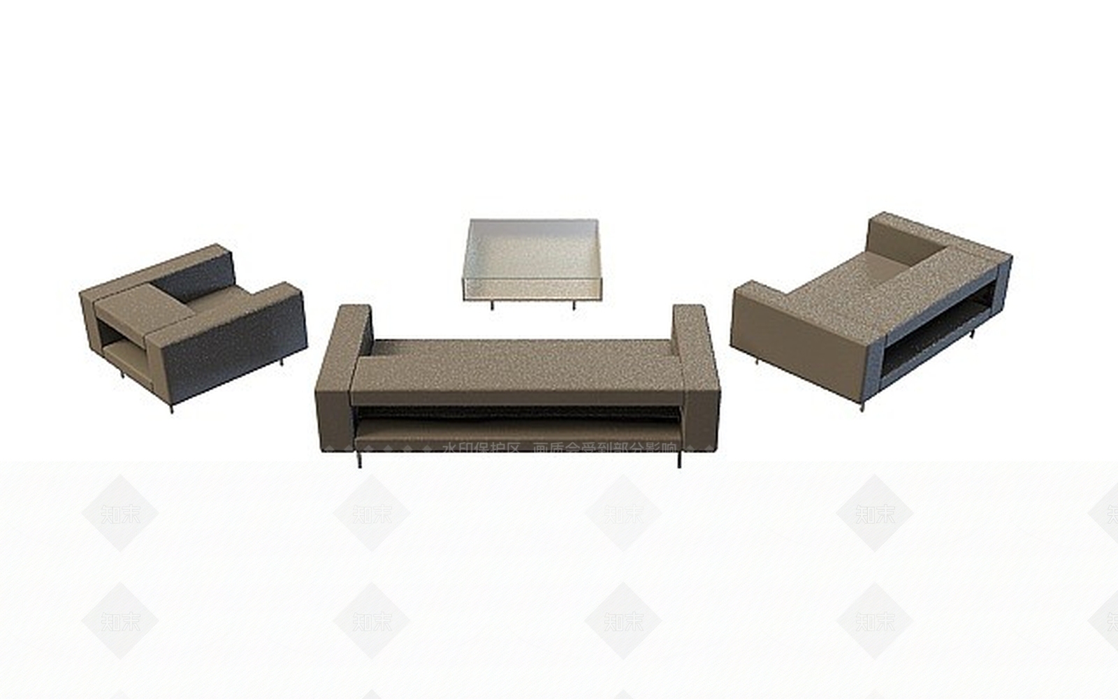 现代办公组合式沙发茶几3D模型下载【ID:1198872787】