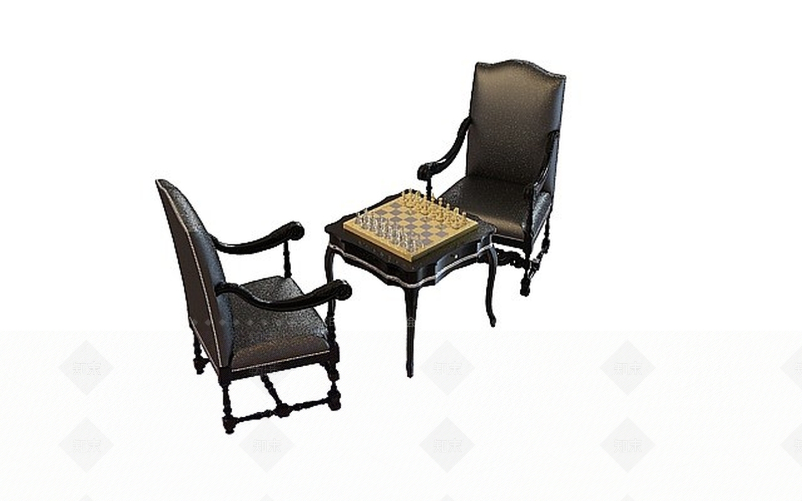 现代古典休闲桌椅3D模型下载【ID:1198873090】