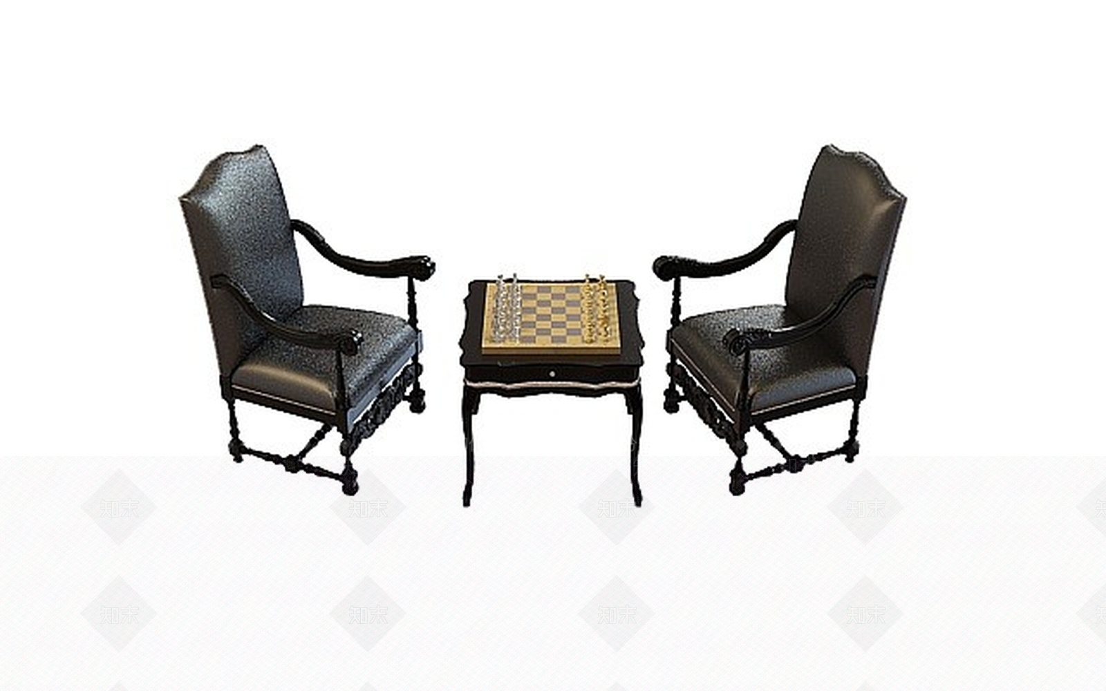 现代古典休闲桌椅3D模型下载【ID:1198873090】