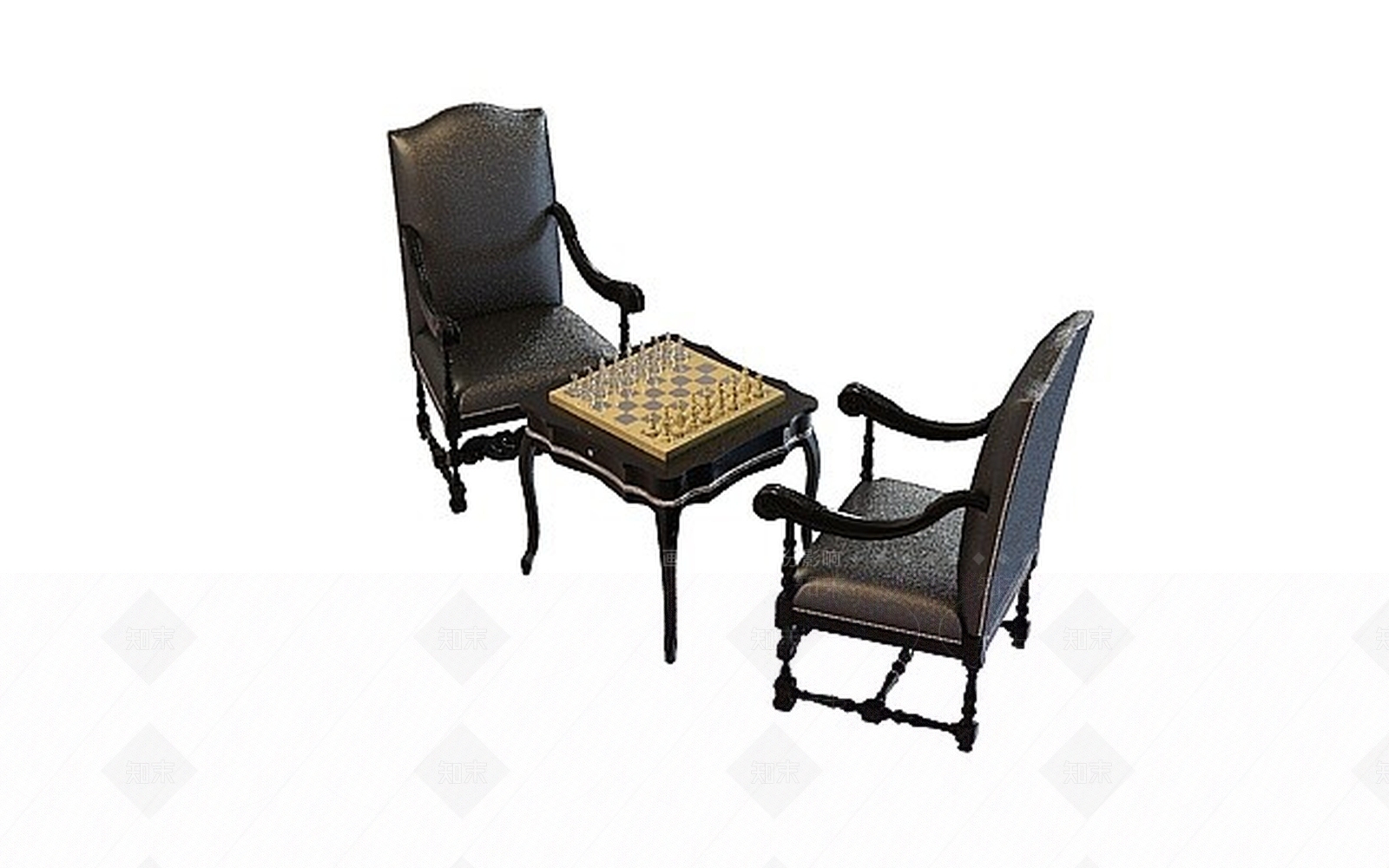 现代古典休闲桌椅3D模型下载【ID:1198873090】