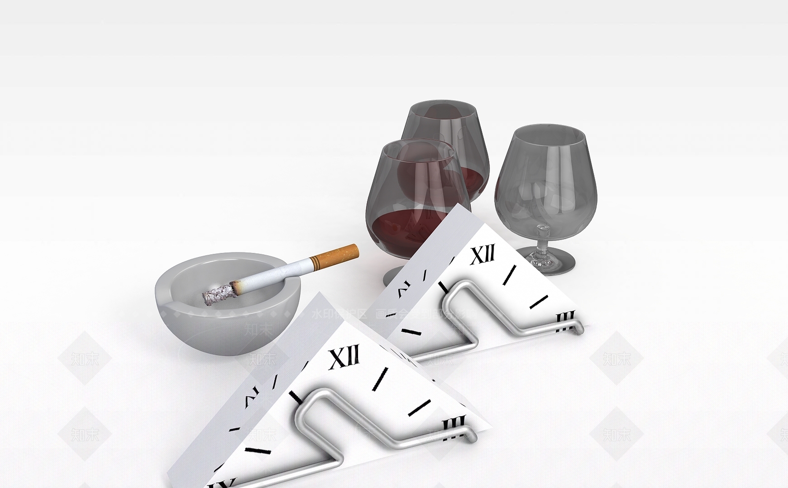 现代红酒酒杯3D模型下载【ID:1198873476】