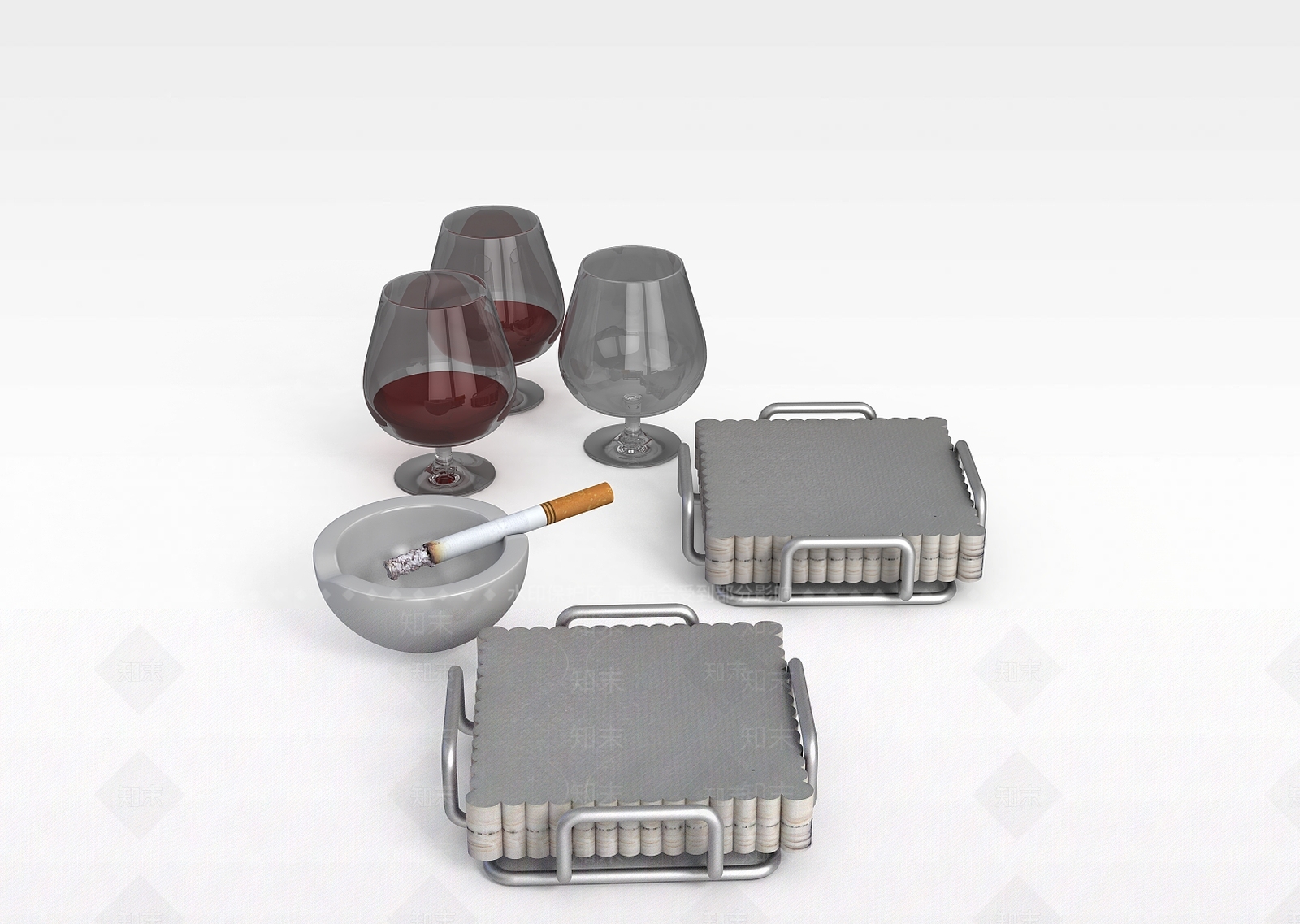 现代红酒酒具3D模型下载【ID:1198873468】