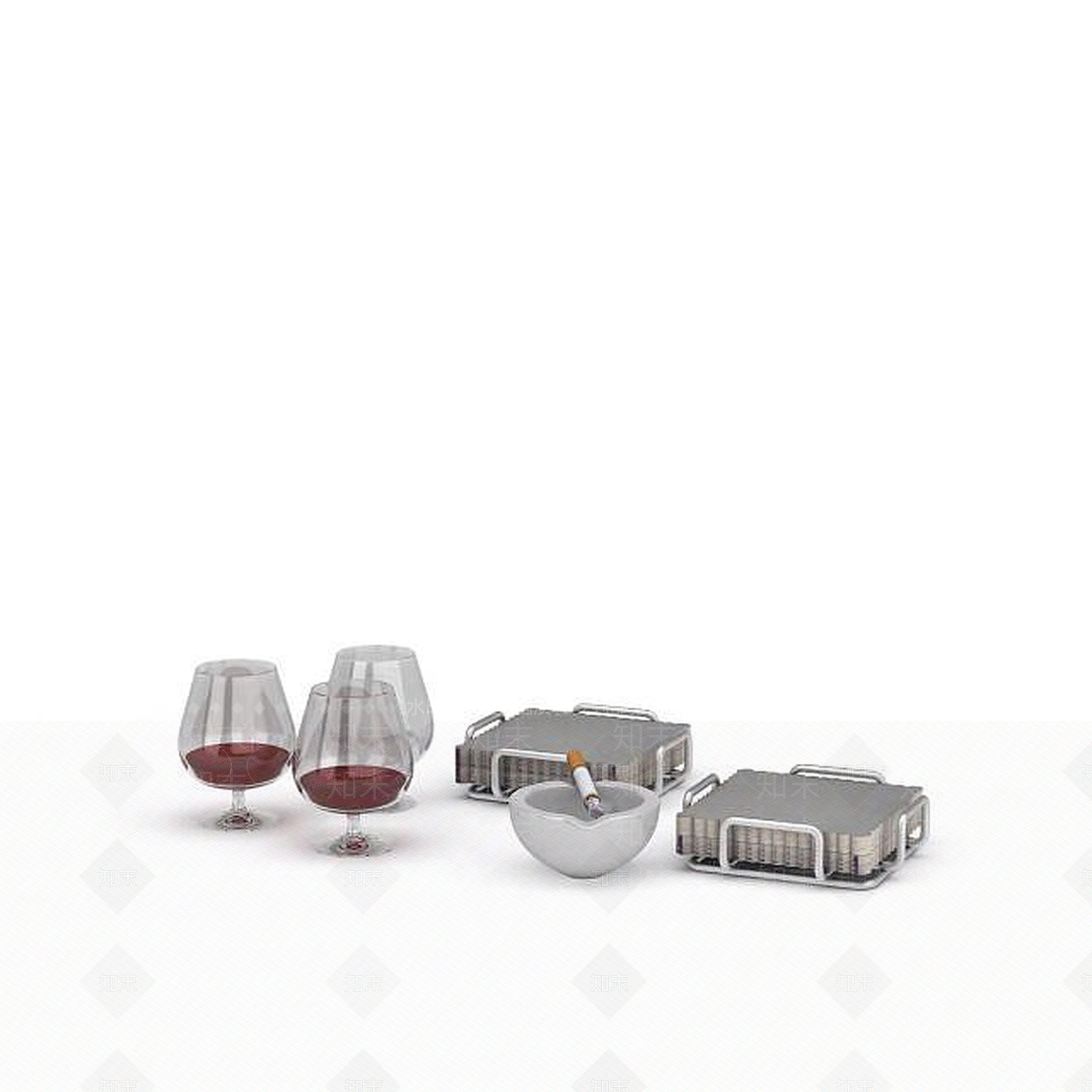 现代红酒酒具3D模型下载【ID:1198873468】