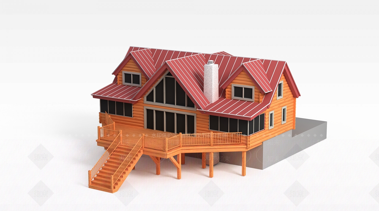 现代别墅建筑3D模型下载【ID:1198873565】