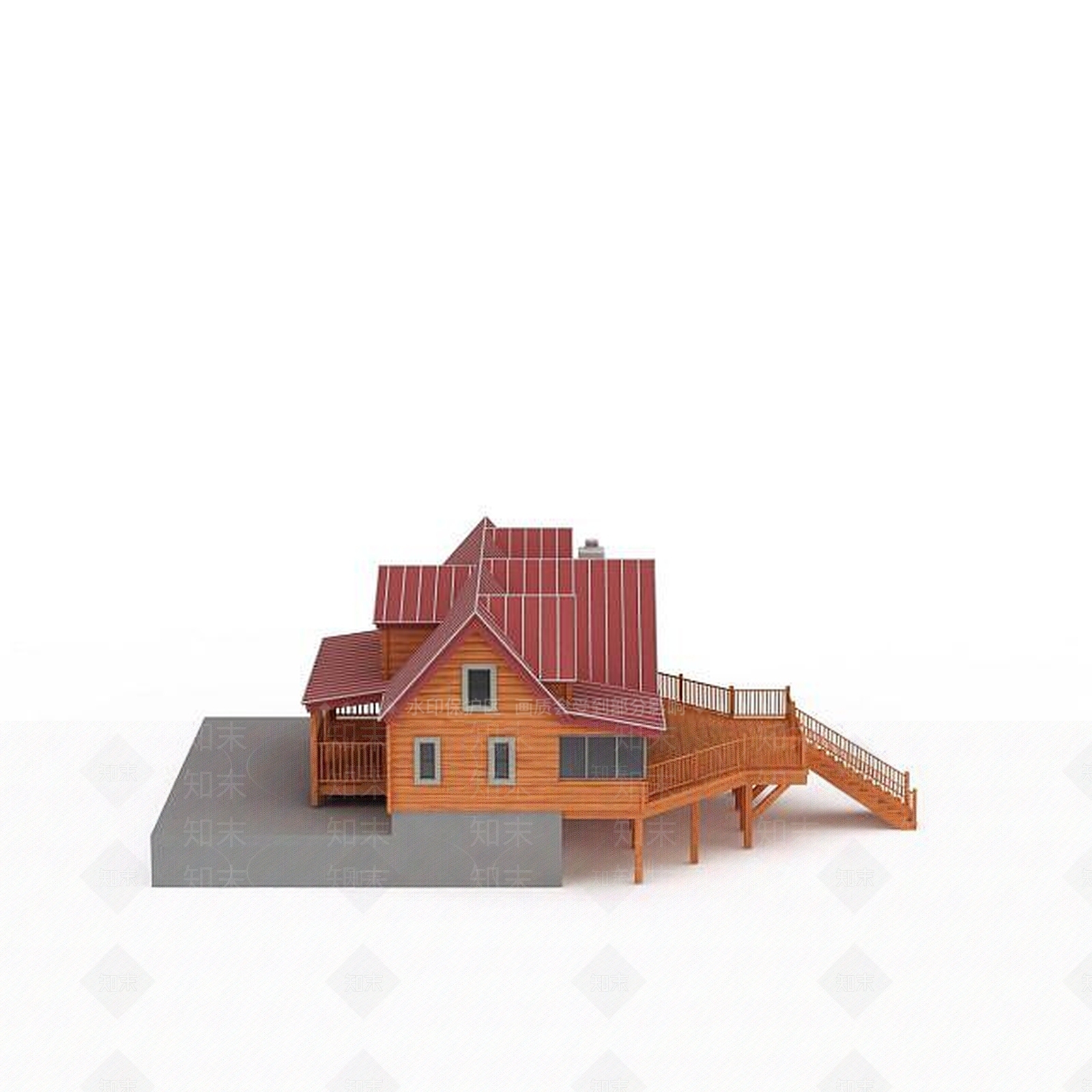 现代别墅建筑3D模型下载【ID:1198873565】