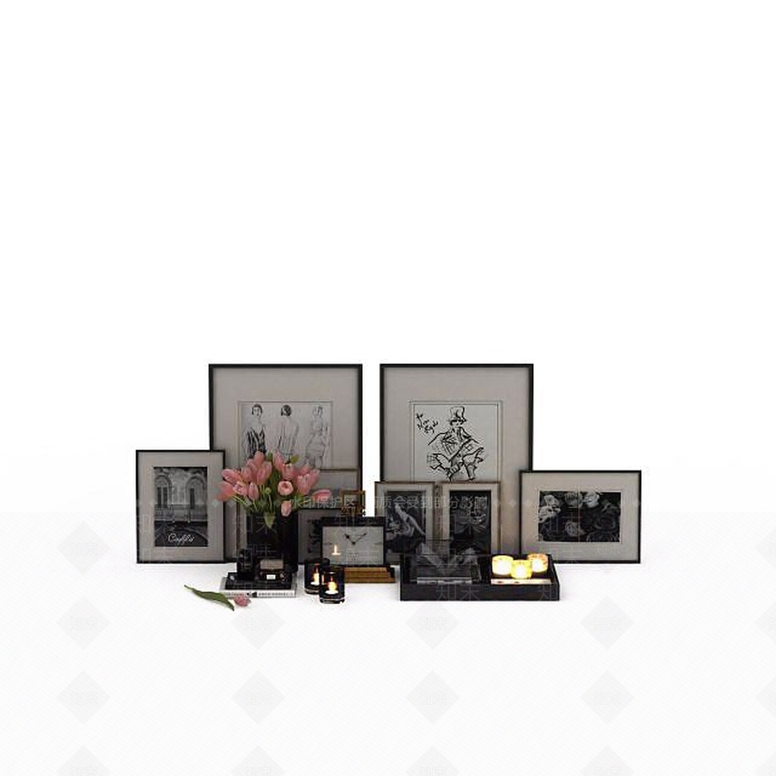 现代室内陈设品3D模型下载【ID:1198874131】