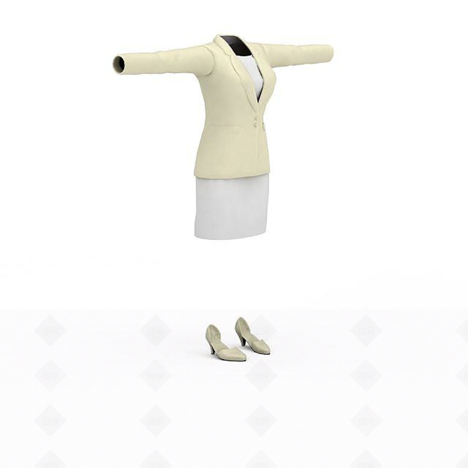 现代女士工作服3D模型下载【ID:1198876440】