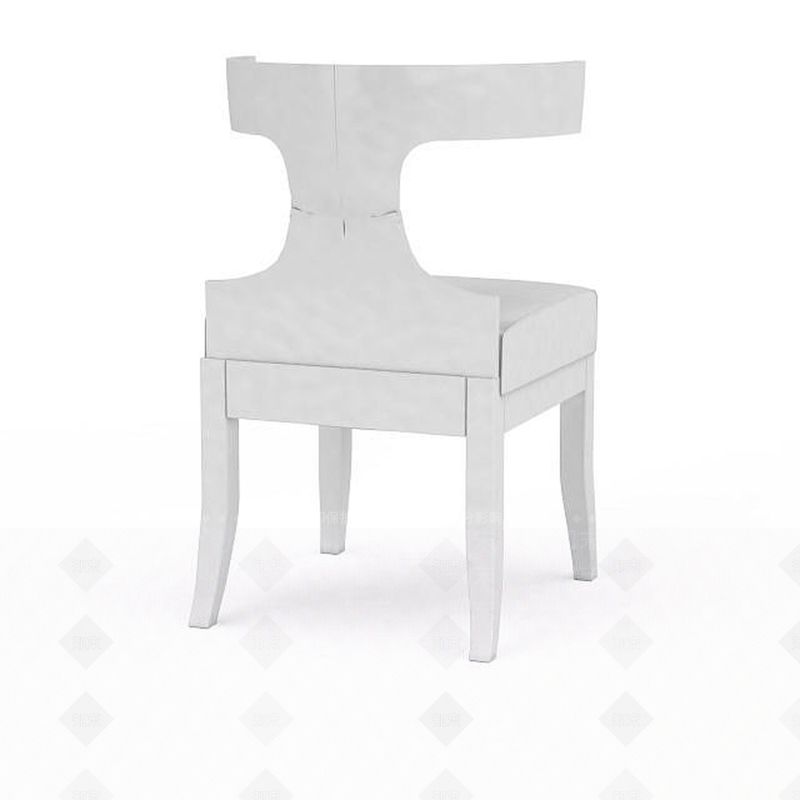 现代工字靠背椅3D模型下载【ID:1198877687】