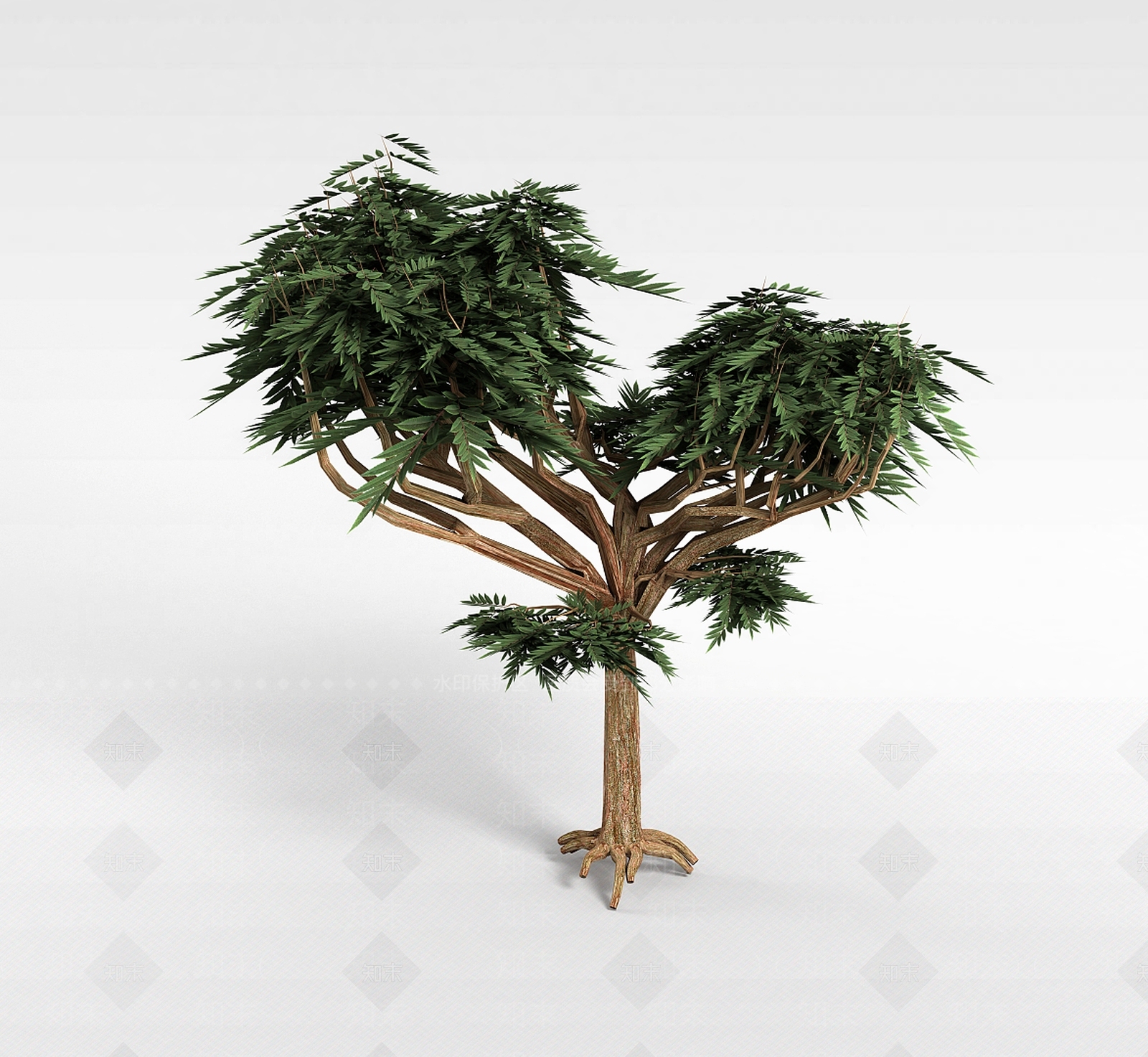 现代分支景观树3D模型下载【ID:1198877749】