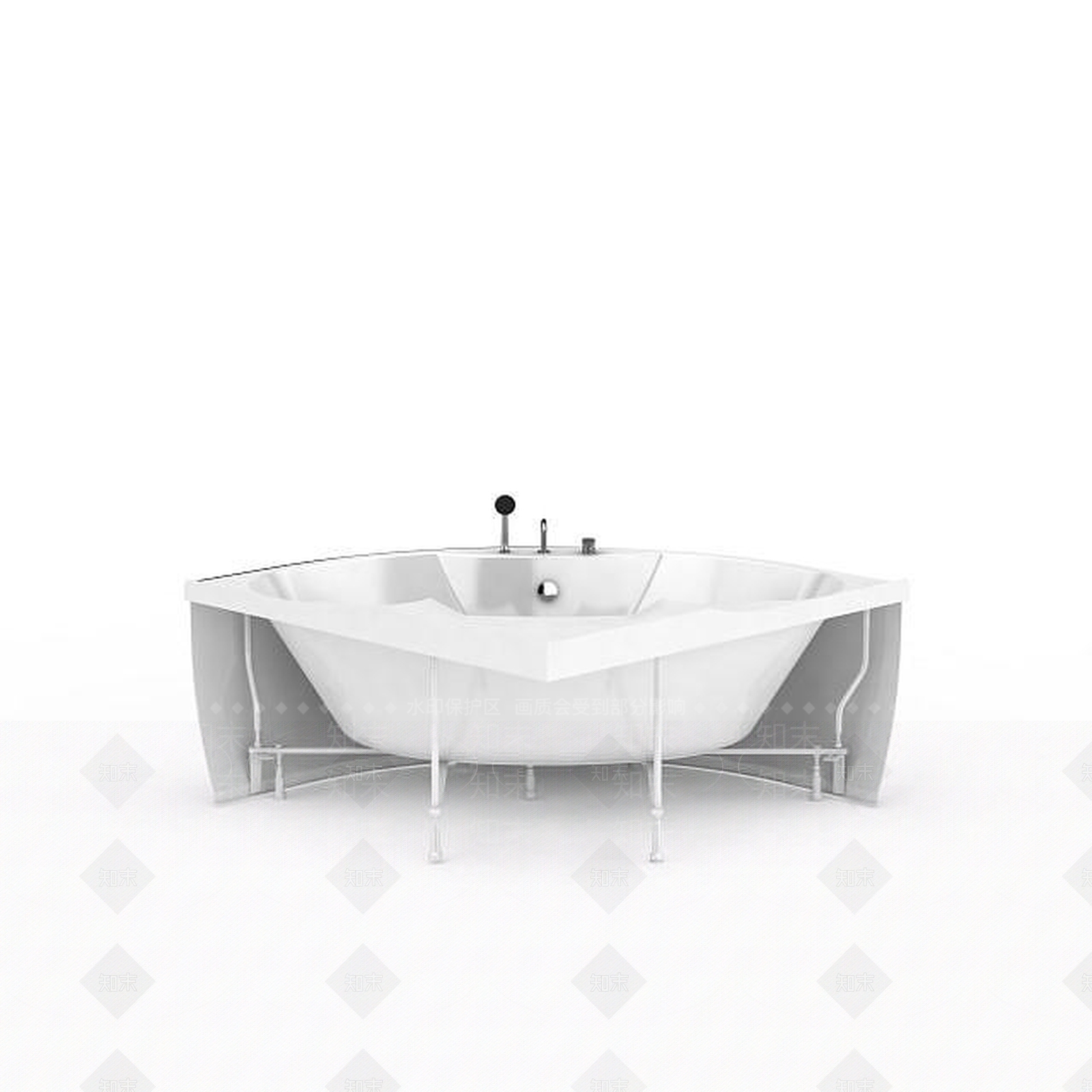 现代白色陶瓷洗手台3D模型下载【ID:1198878541】