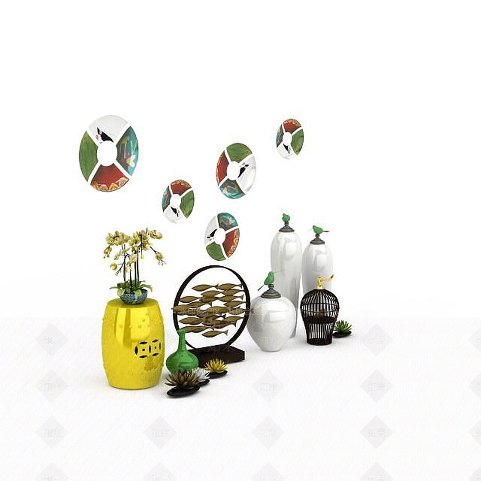 现代装饰陈设品3D模型下载【ID:1198878745】