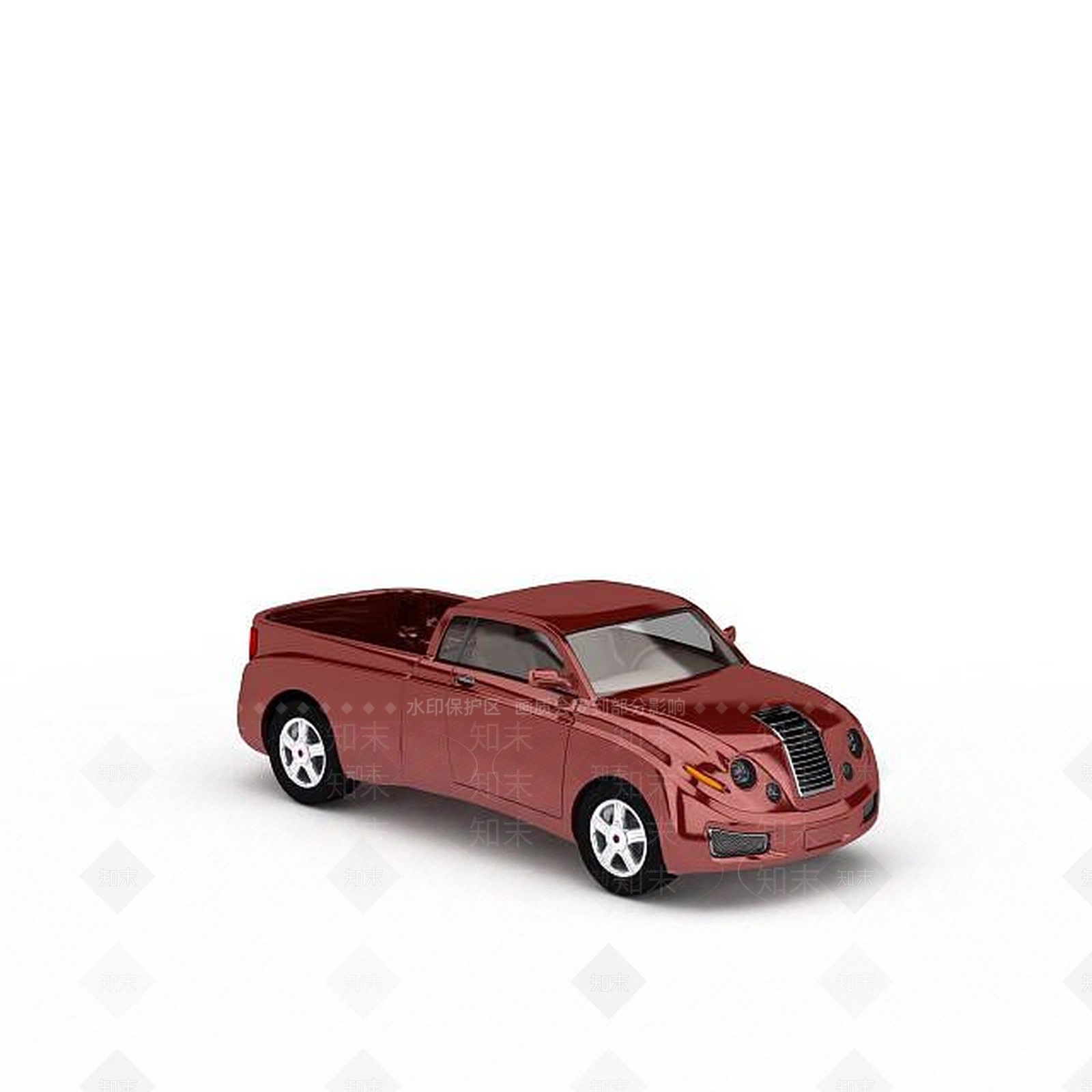 现代红色卡车3D模型下载【ID:1198879379】