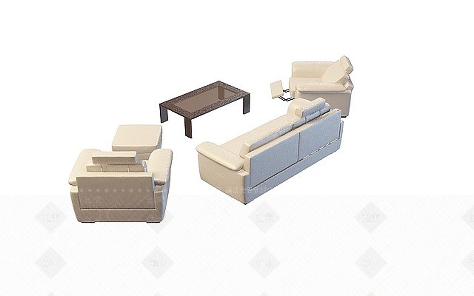 现代组合式沙发茶几3D模型下载【ID:1198879445】