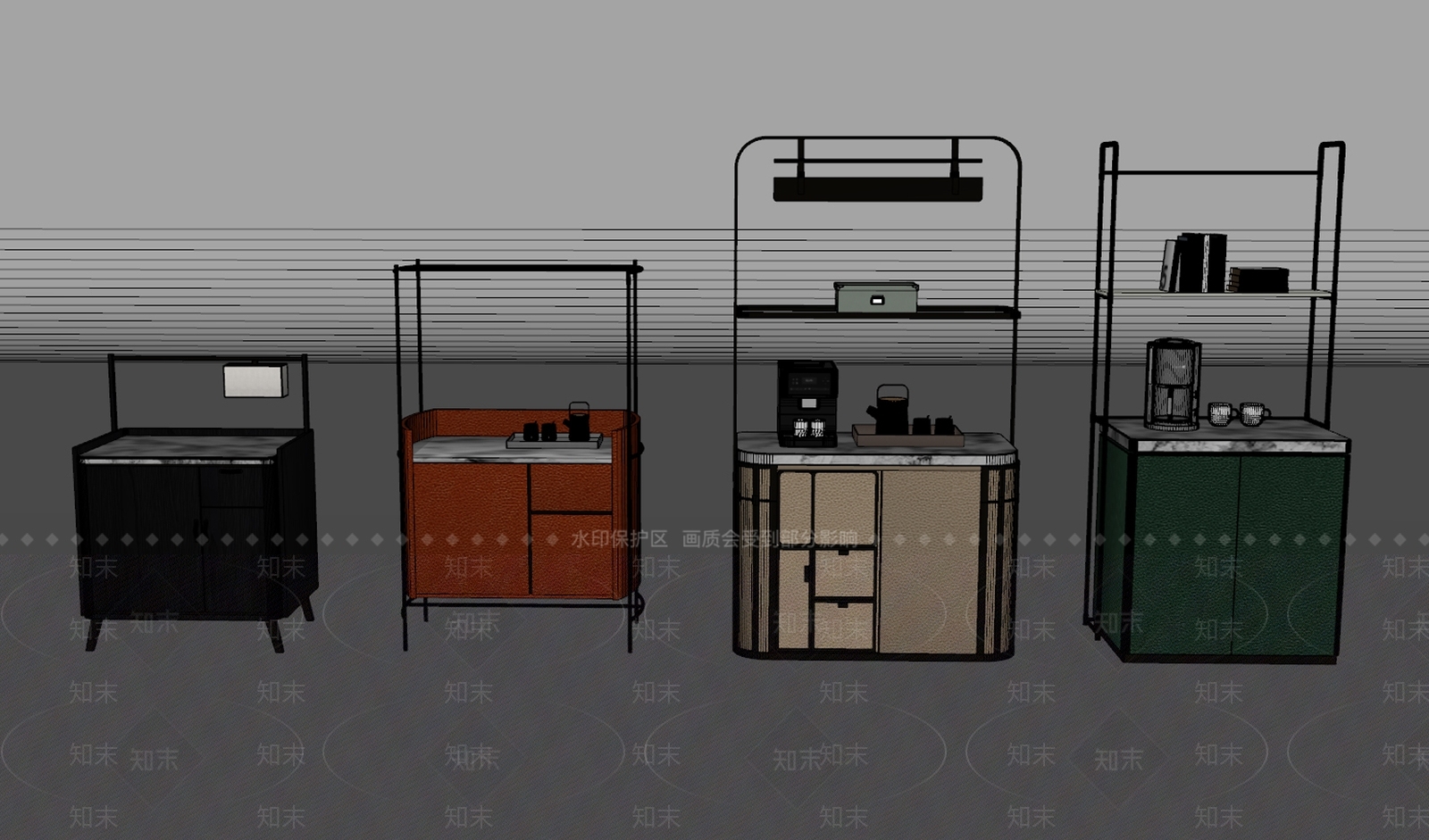 现代轻奢储物柜SU模型下载【ID:1198884695】
