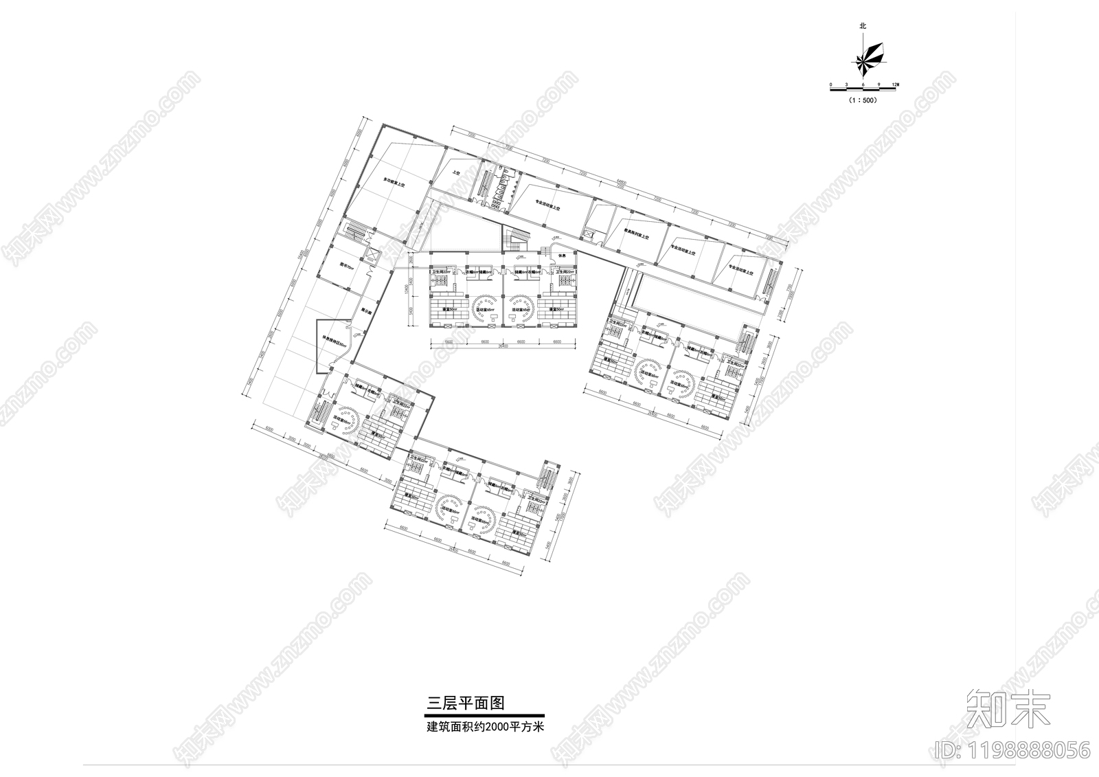 现代学校建筑cad施工图下载【ID:1198888056】