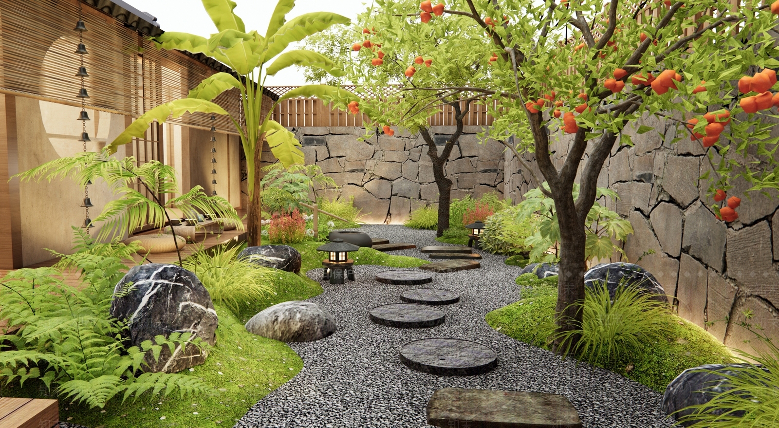 日式禅意庭院3D模型下载【ID:1198890043】