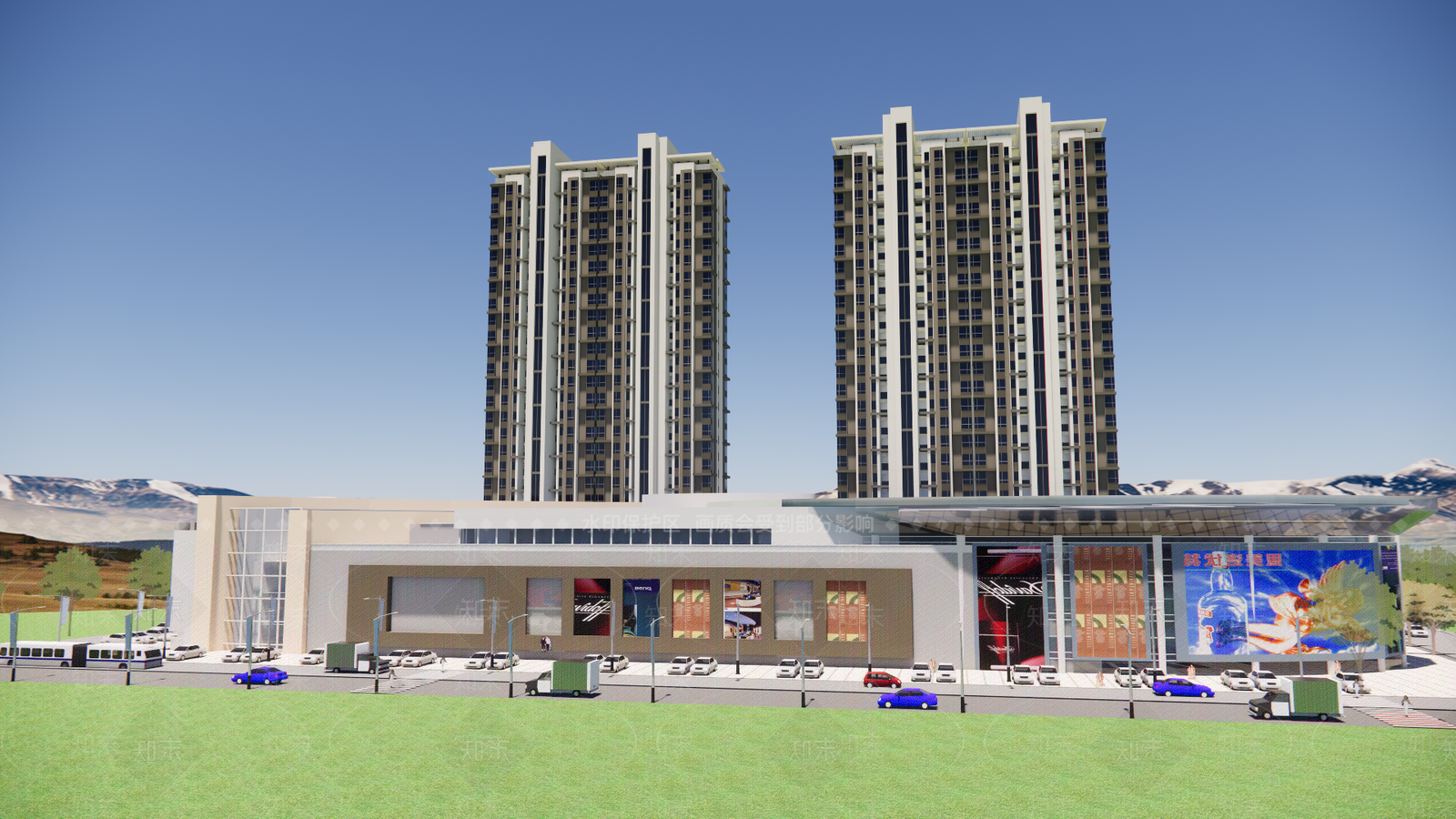 现代极简商场建筑SU模型下载【ID:1198890234】