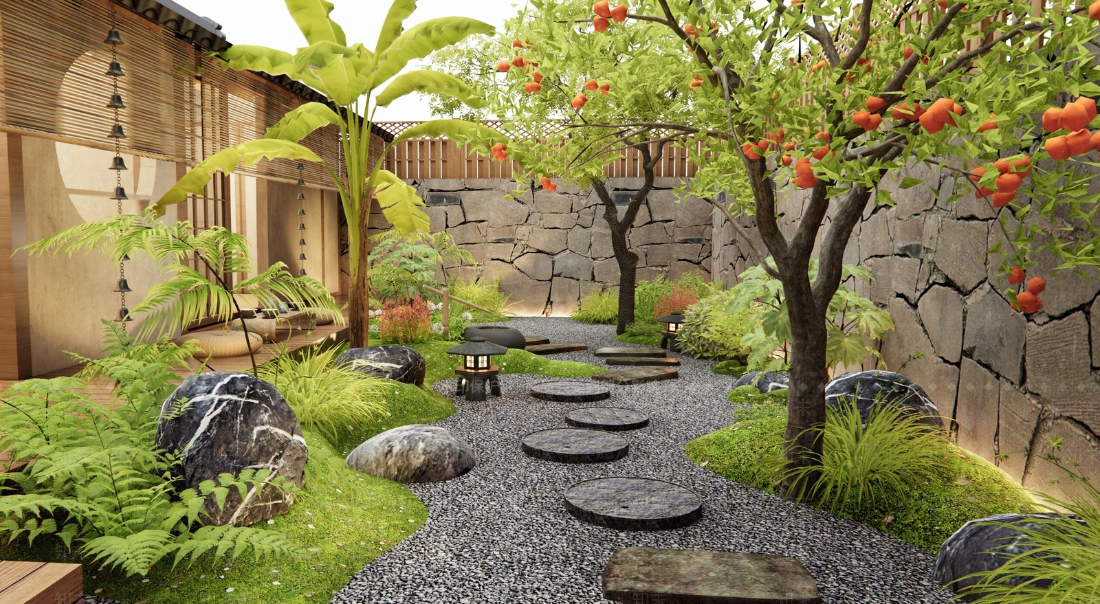 日式乡村庭院SU模型下载【ID:1198890187】