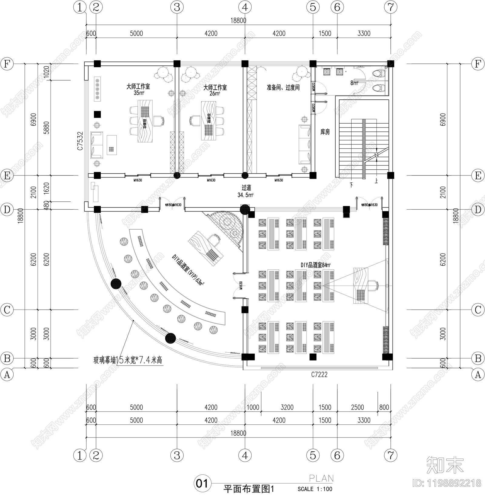 轻奢其他休闲娱乐空间cad施工图下载【ID:1198892218】