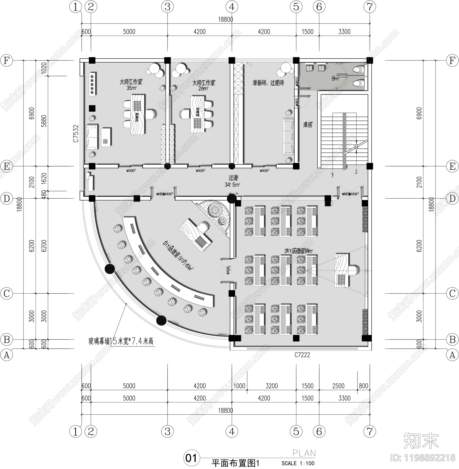 轻奢其他休闲娱乐空间cad施工图下载【ID:1198892218】