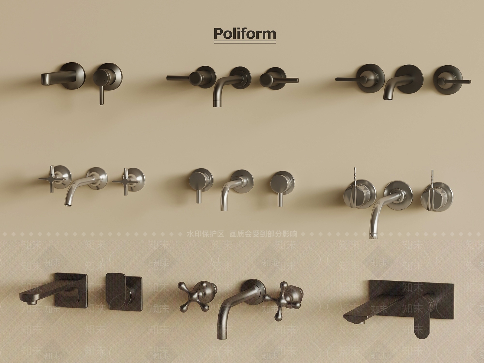 现代水龙头SU模型下载【ID:1198893134】