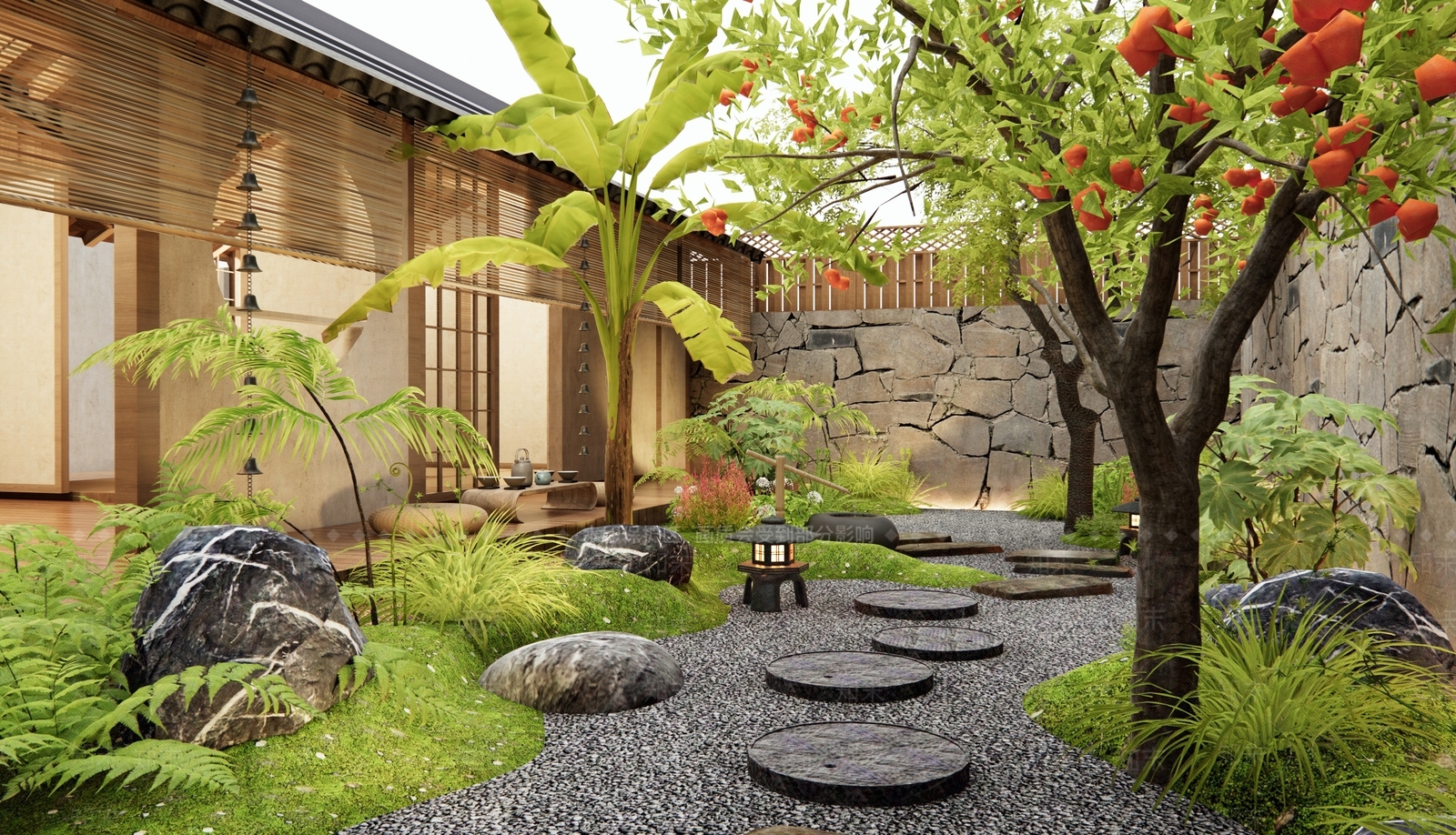 日式庭院3D模型下载【ID:1198894235】