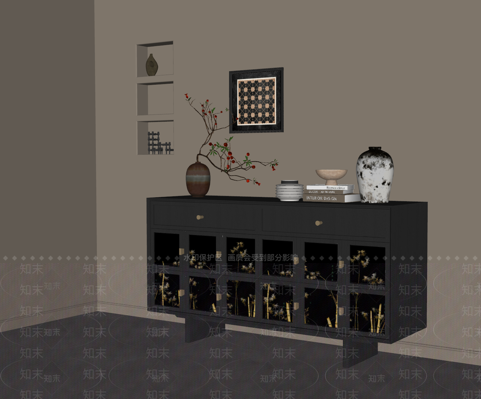 新中式斗柜SU模型下载【ID:1198894734】