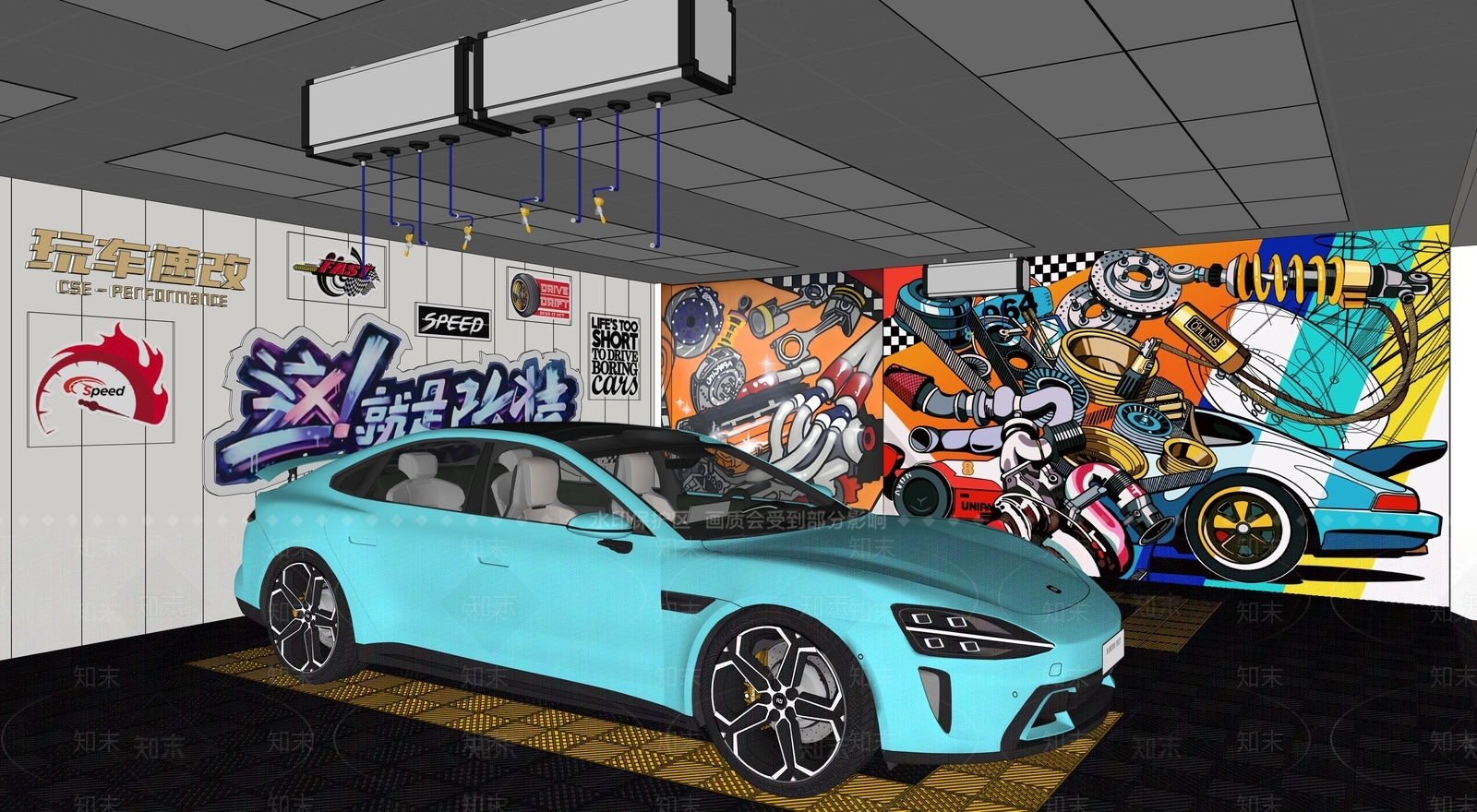 工业汽车4S店SU模型下载【ID:1198895079】