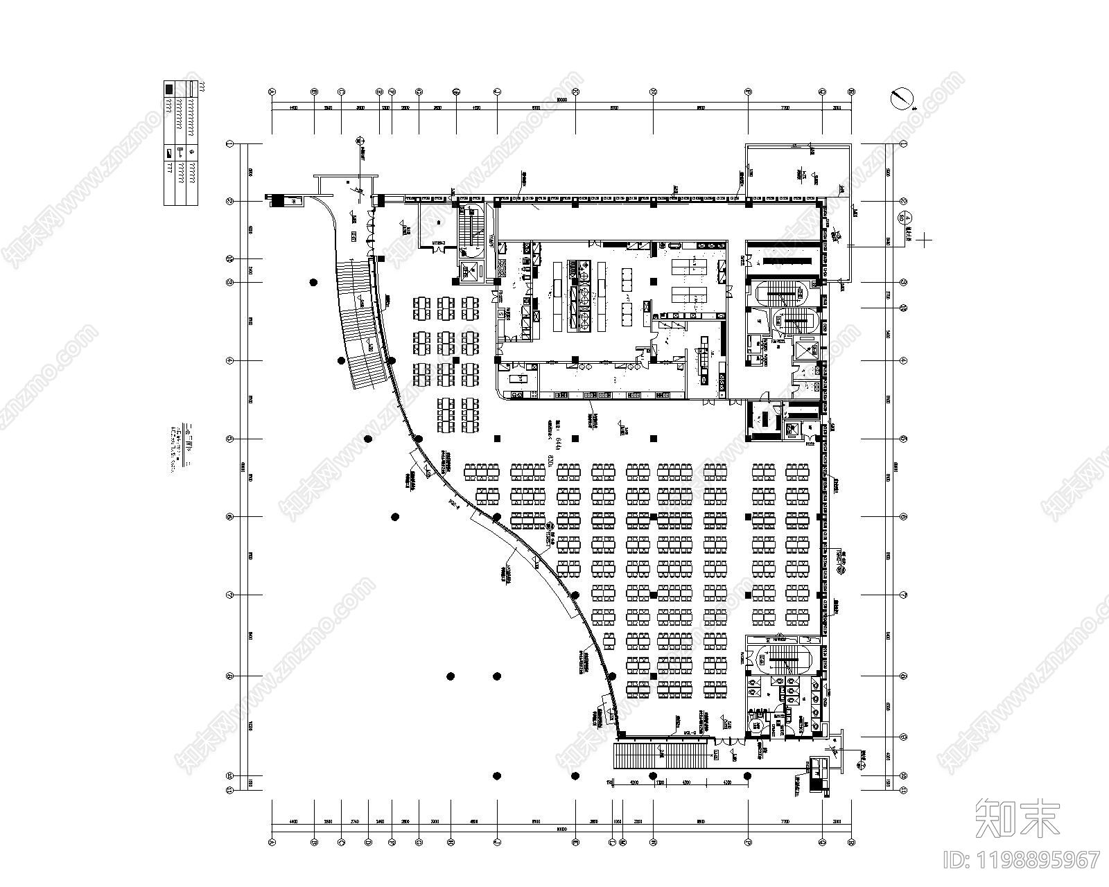 现代食堂cad施工图下载【ID:1198895967】