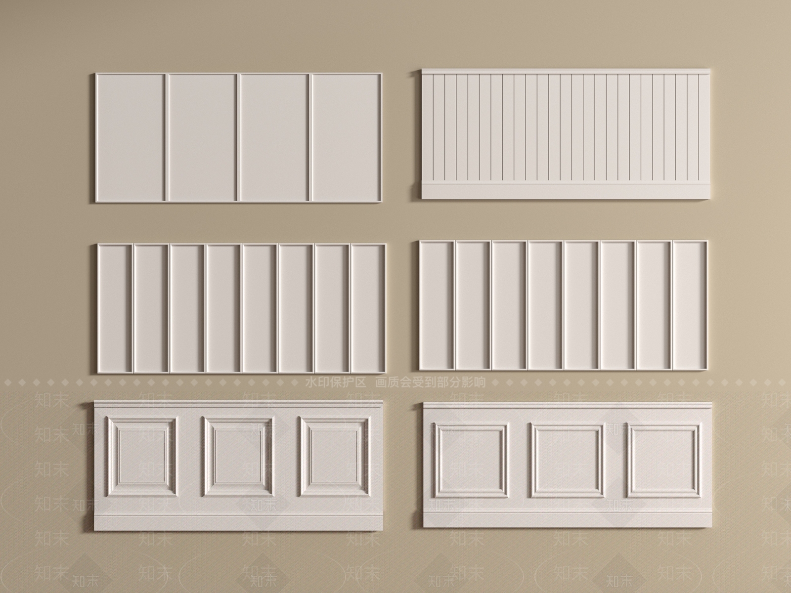 法式护墙板SU模型下载【ID:1198896513】