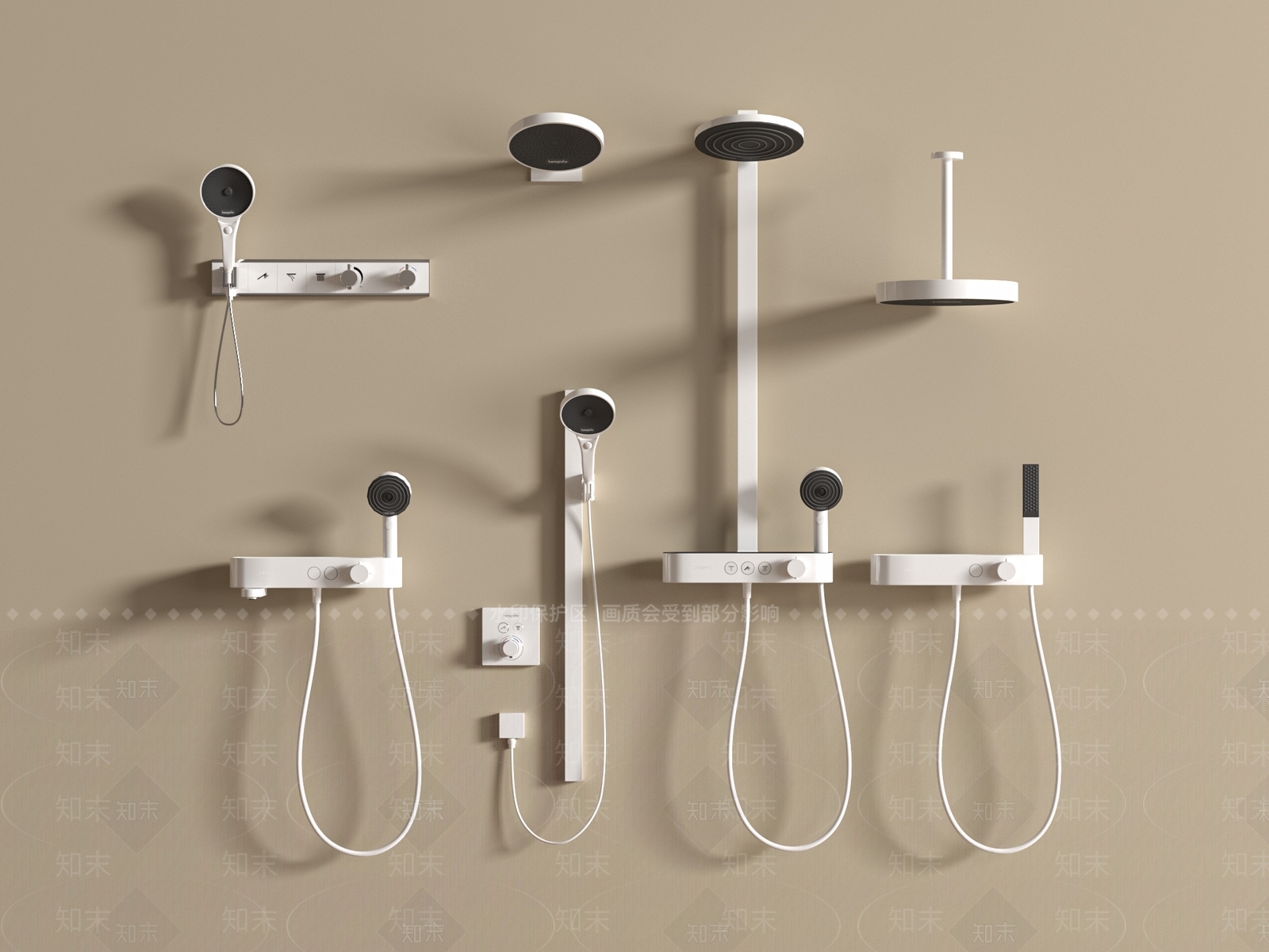 淋浴花洒SU模型下载【ID:1198897540】