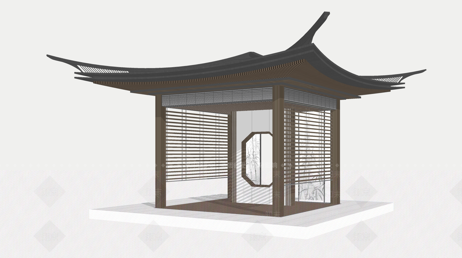 现代亭子SU模型下载【ID:1198898559】