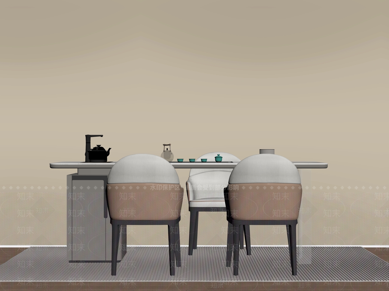 现代茶桌椅SU模型下载【ID:1198900644】