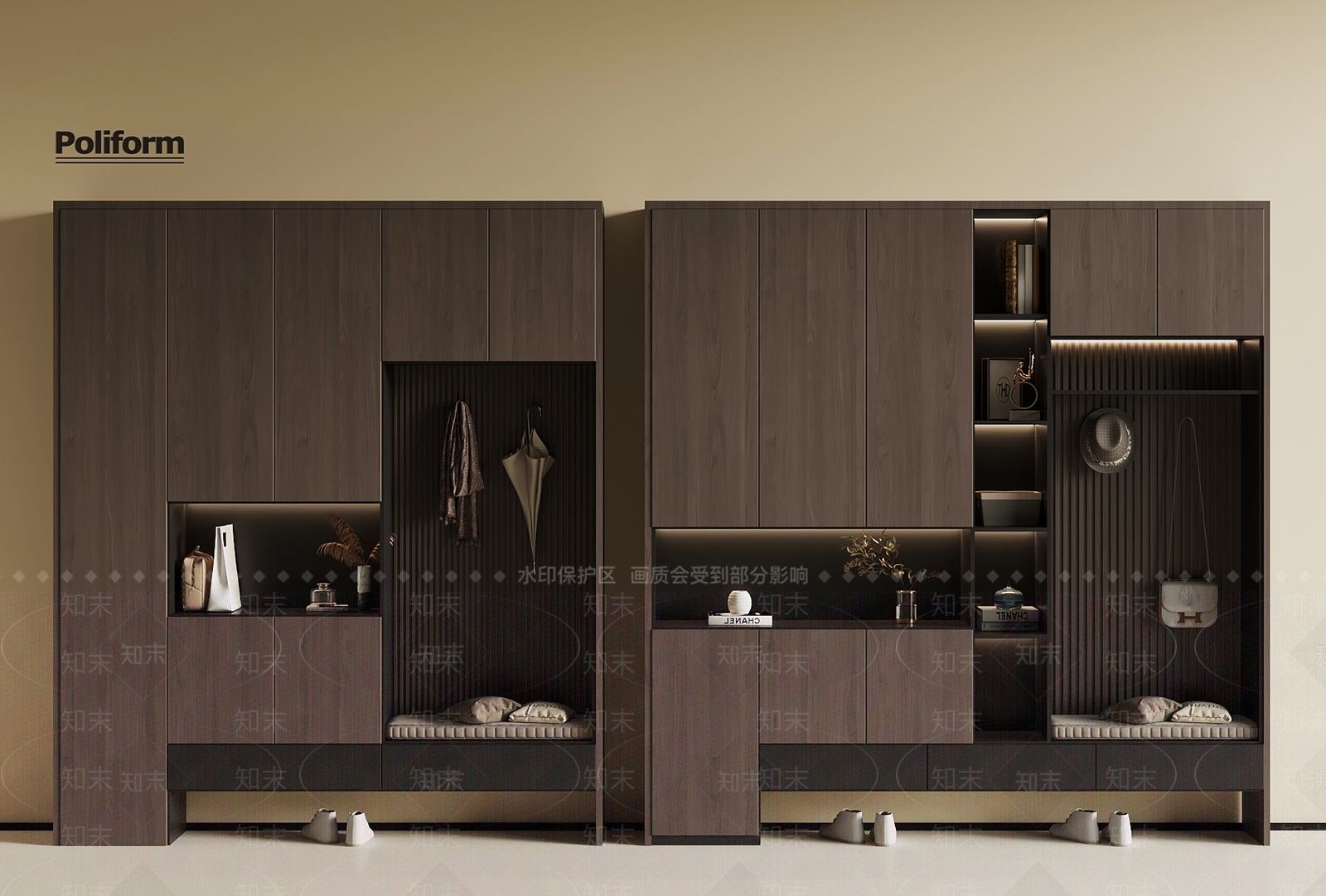 现代意式鞋柜SU模型下载【ID:1198901551】