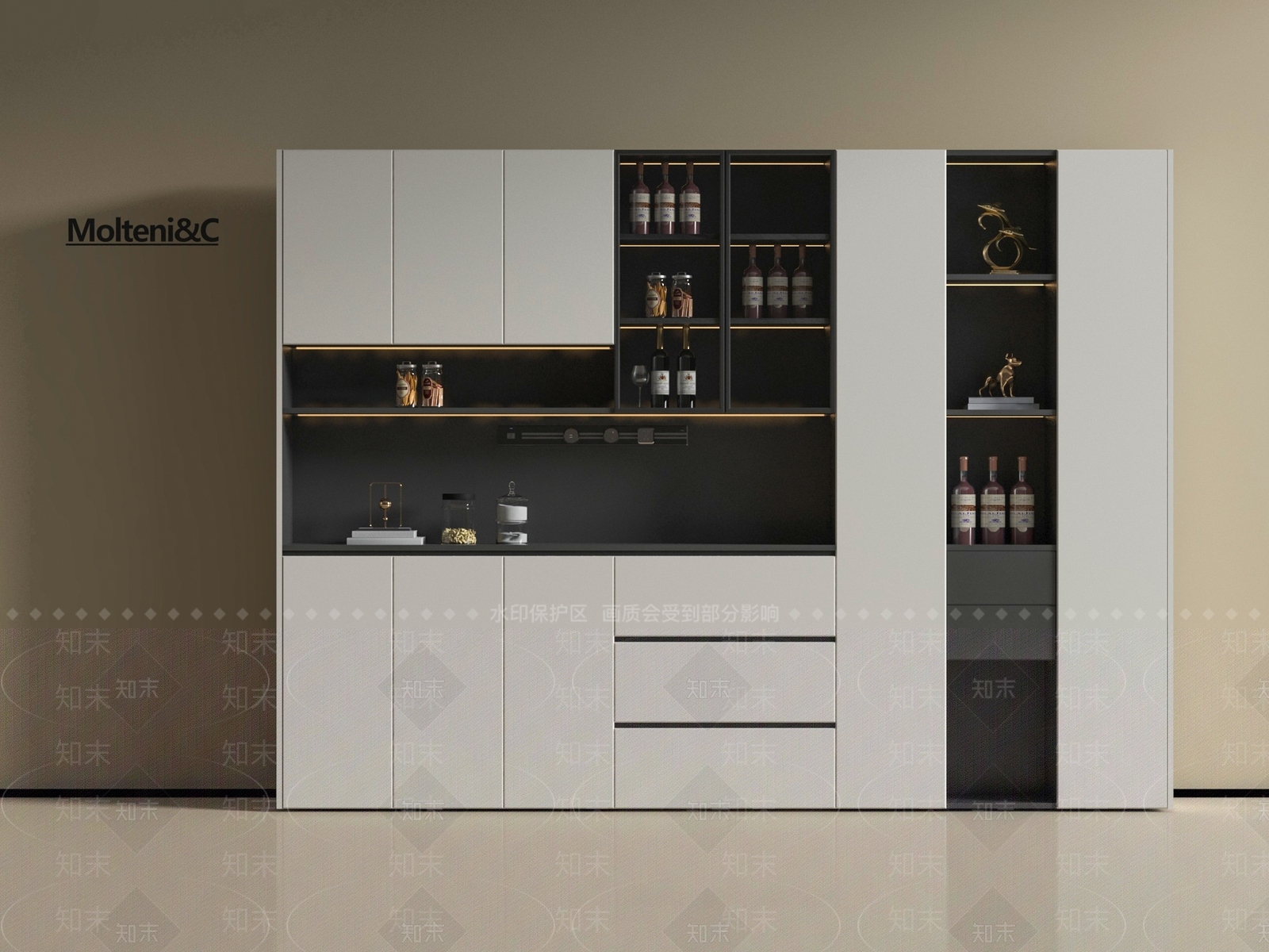 现代餐边柜3D模型下载【ID:1198902653】