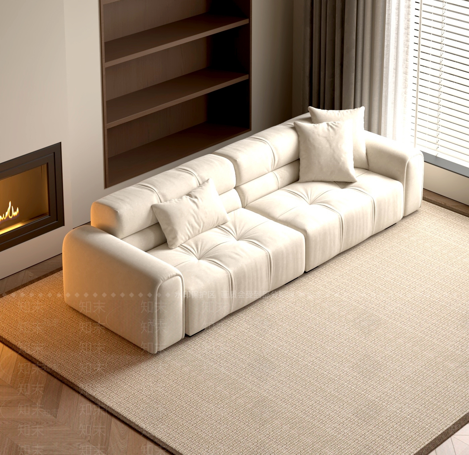 现代双人沙发3D模型下载【ID:1198903851】
