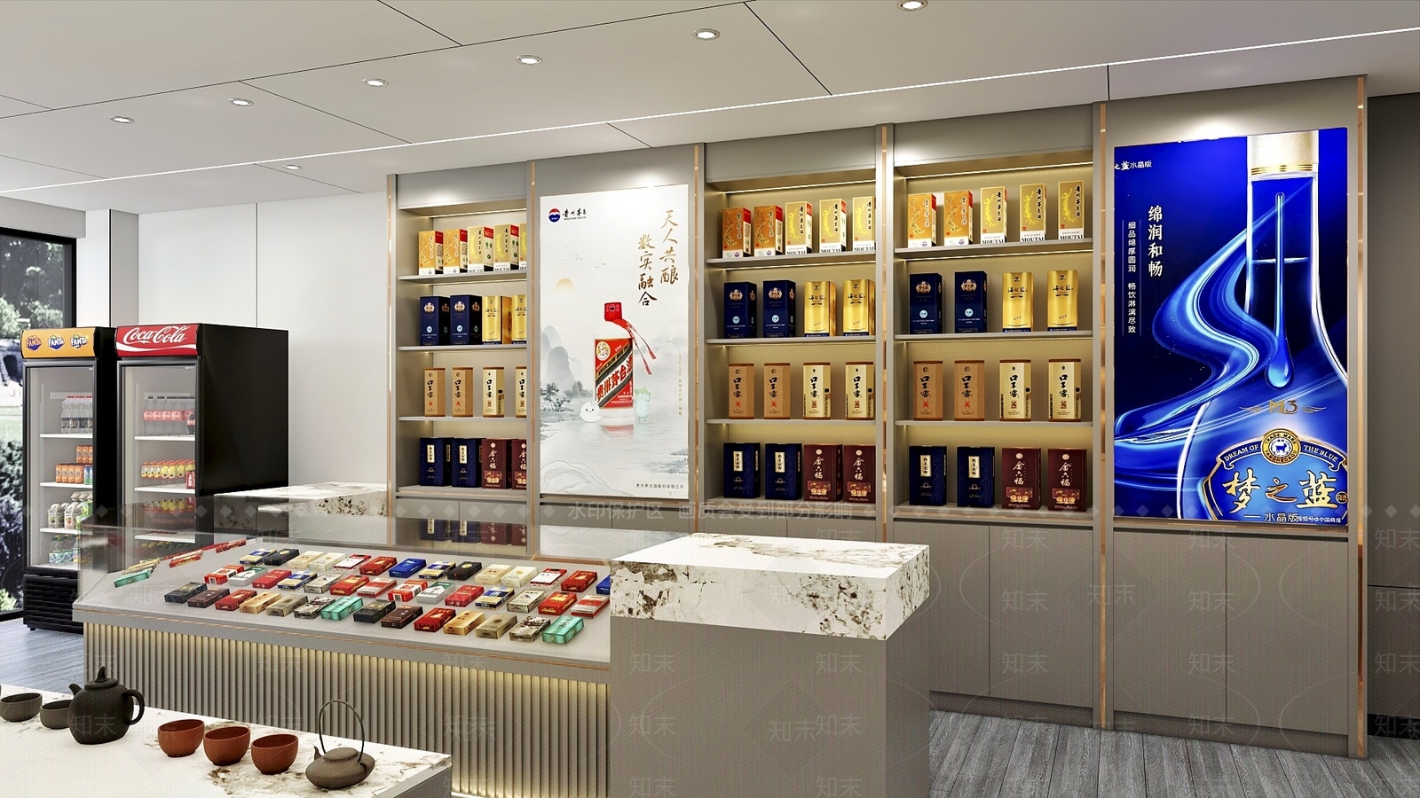 现代烟酒店SU模型下载【ID:1199126939】
