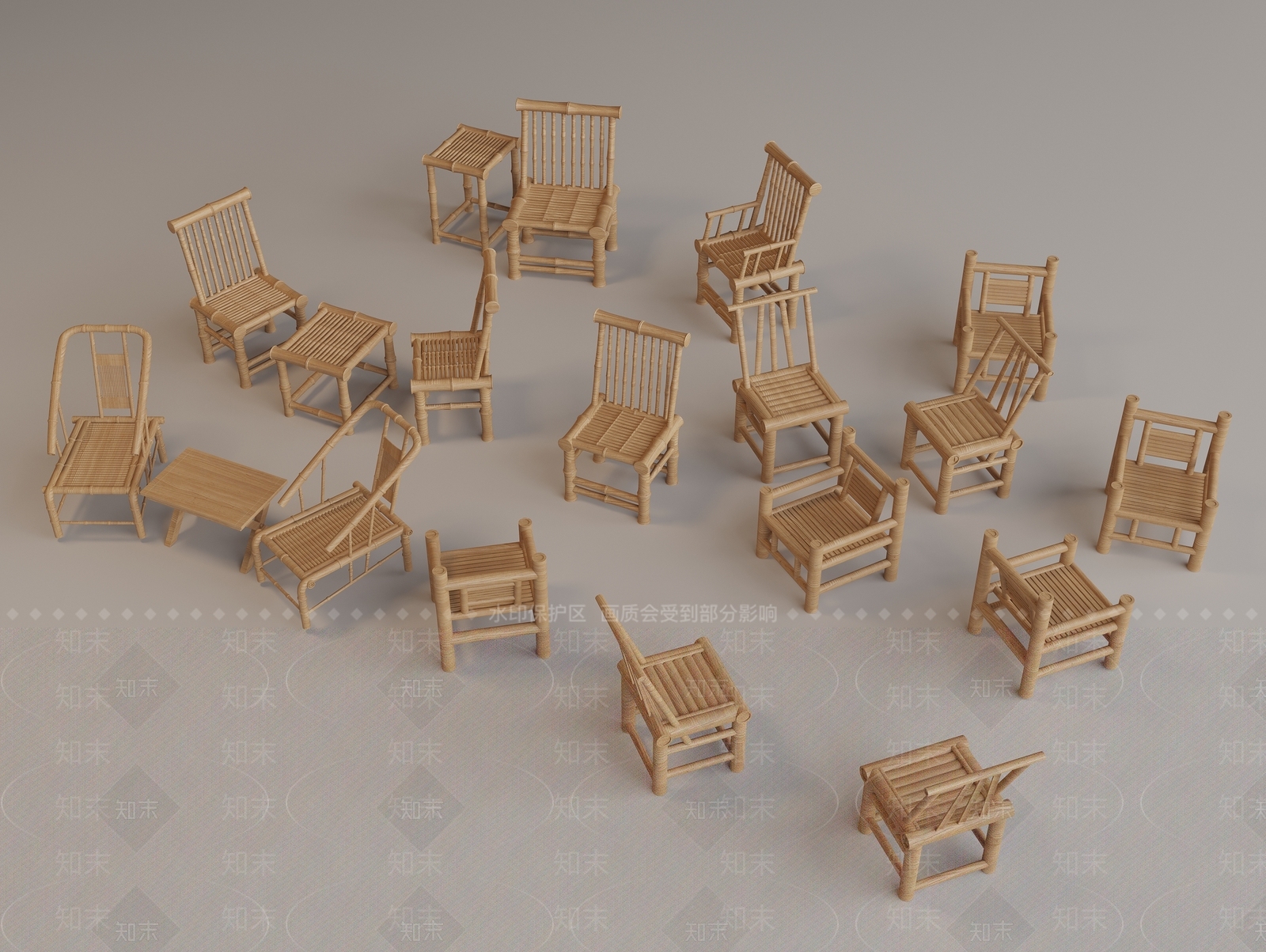 中式户外椅3D模型下载【ID:1198904452】